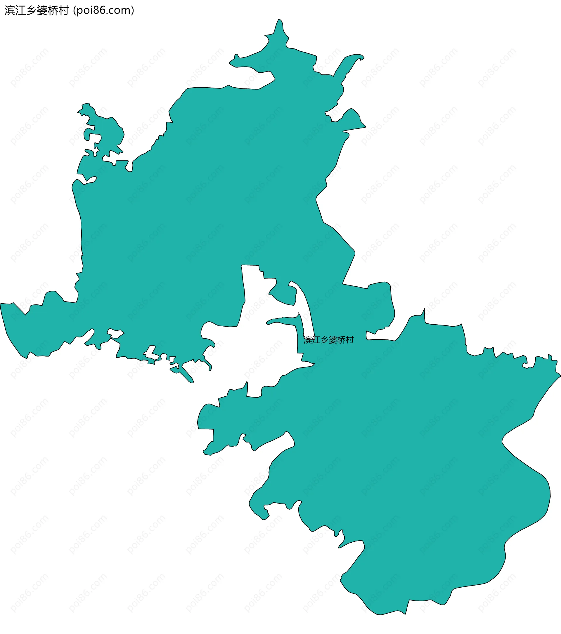 滨江乡婆桥村边界地图