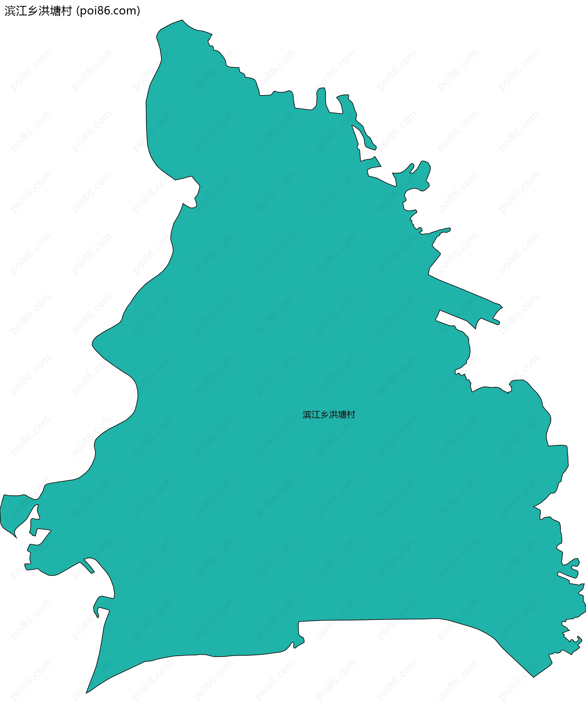 滨江乡洪塘村边界地图