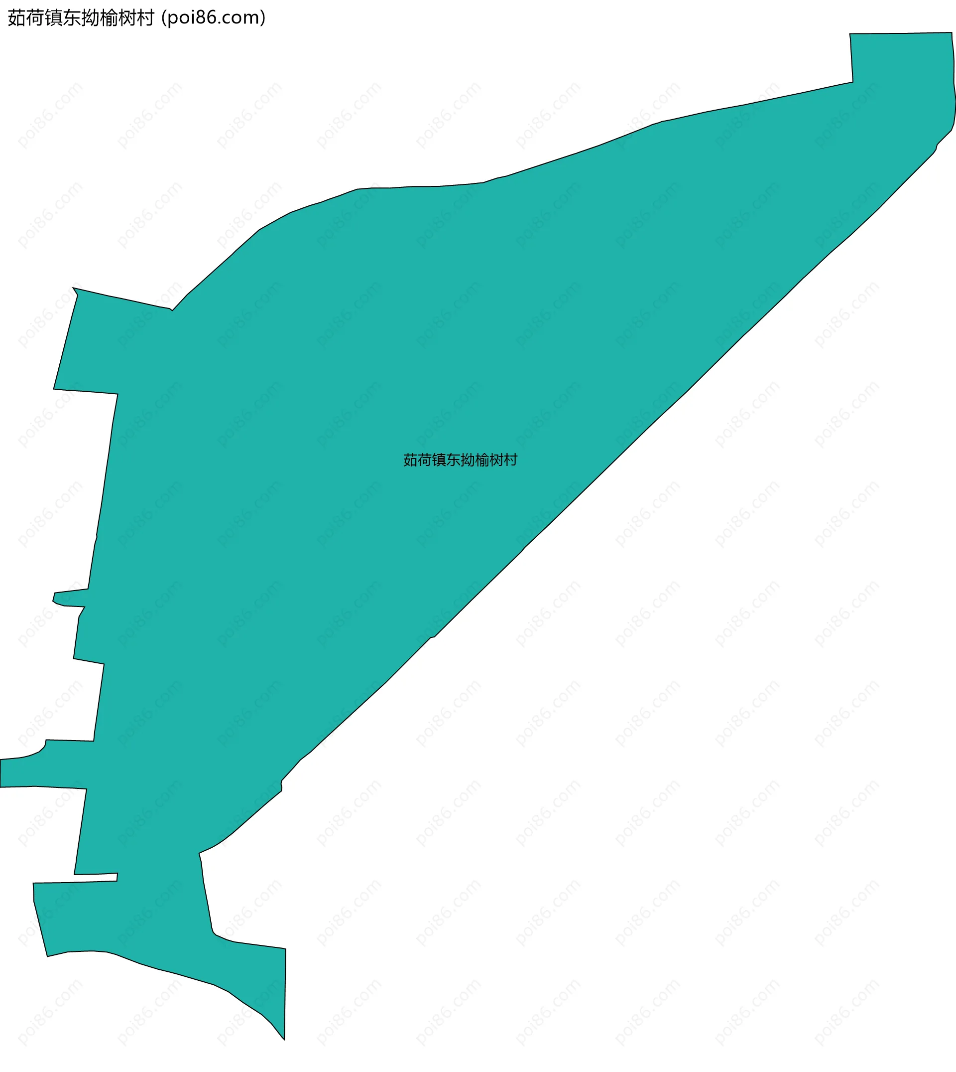 茹荷镇东拗榆树村边界地图