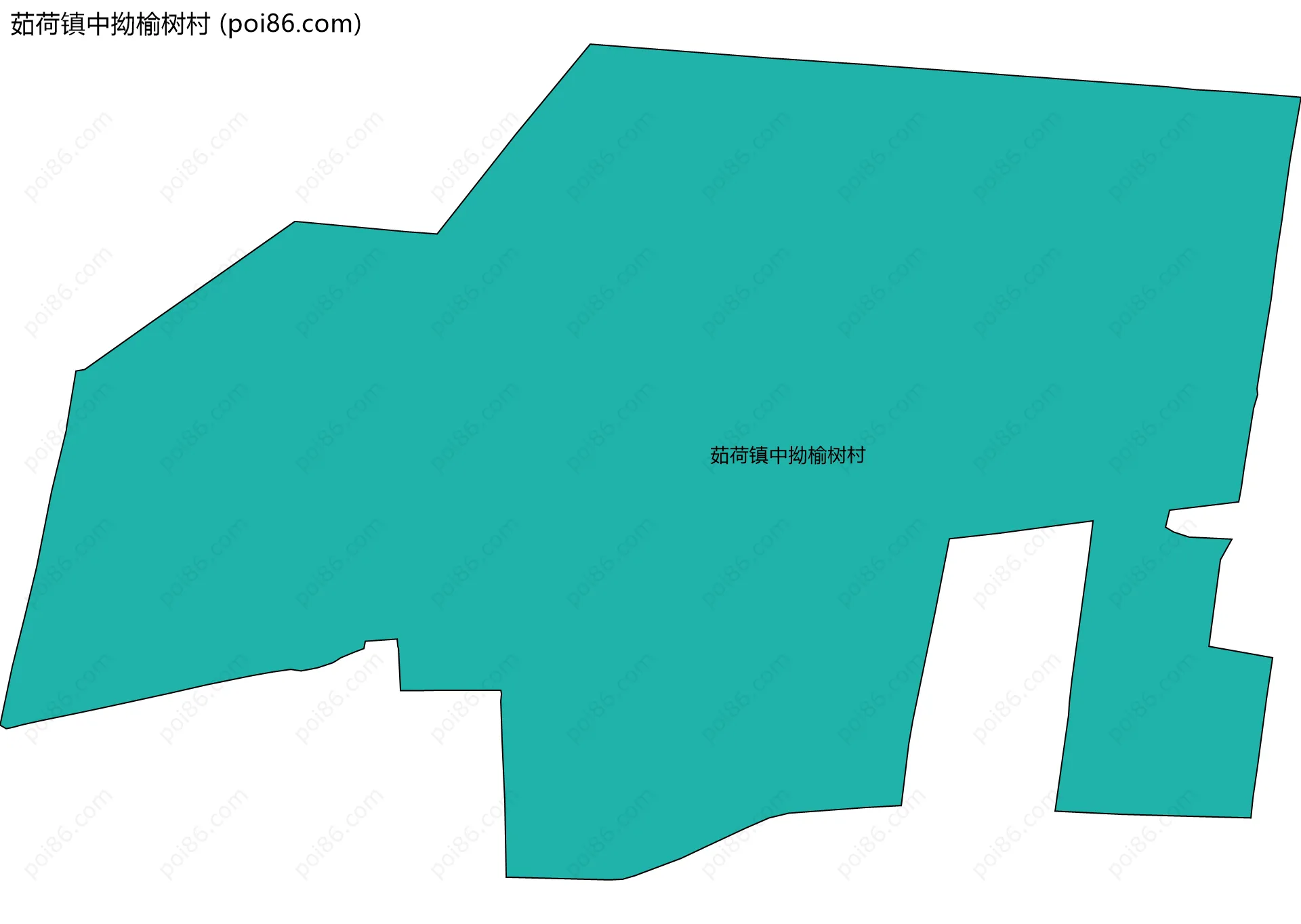 茹荷镇中拗榆树村边界地图