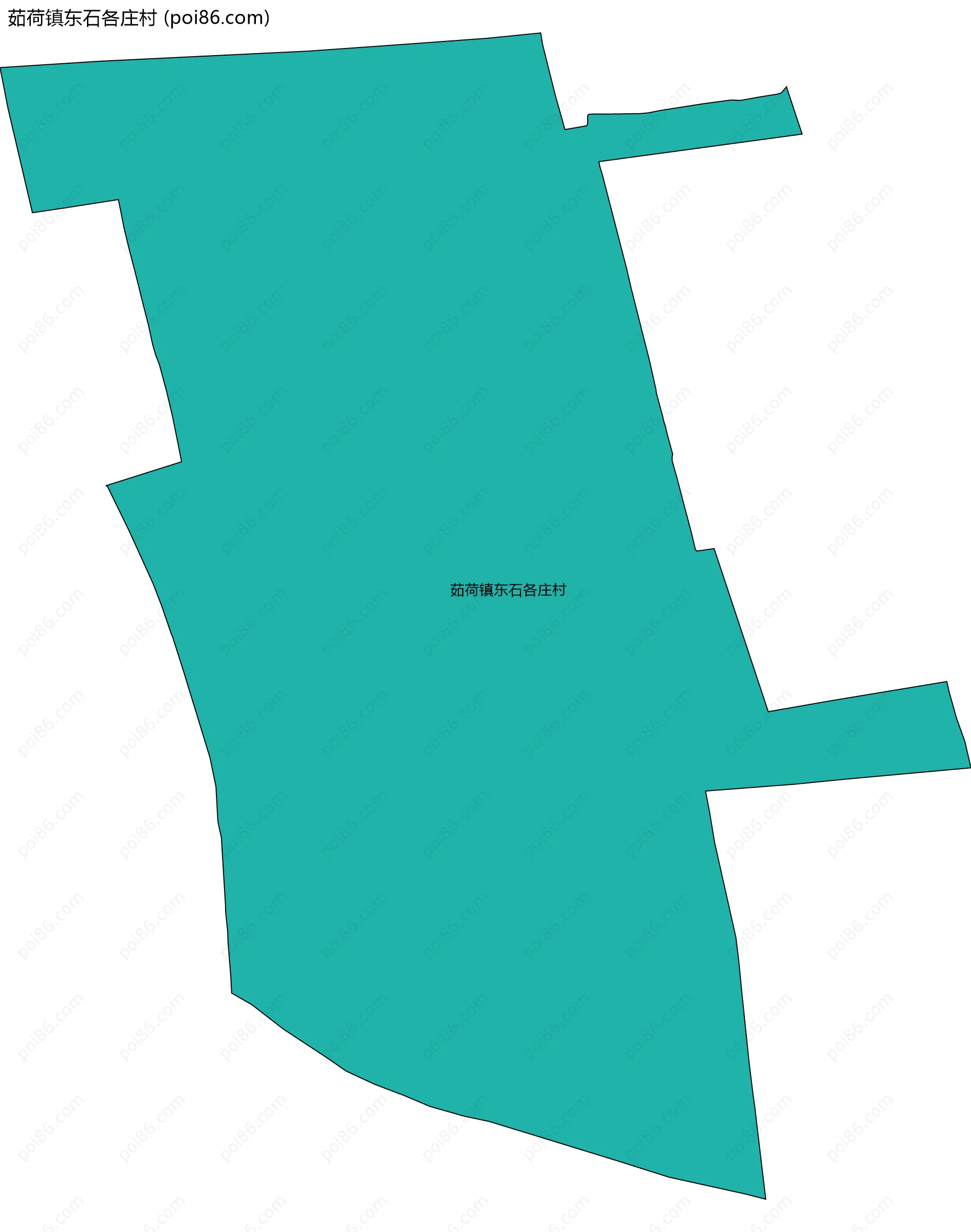 茹荷镇东石各庄村边界地图