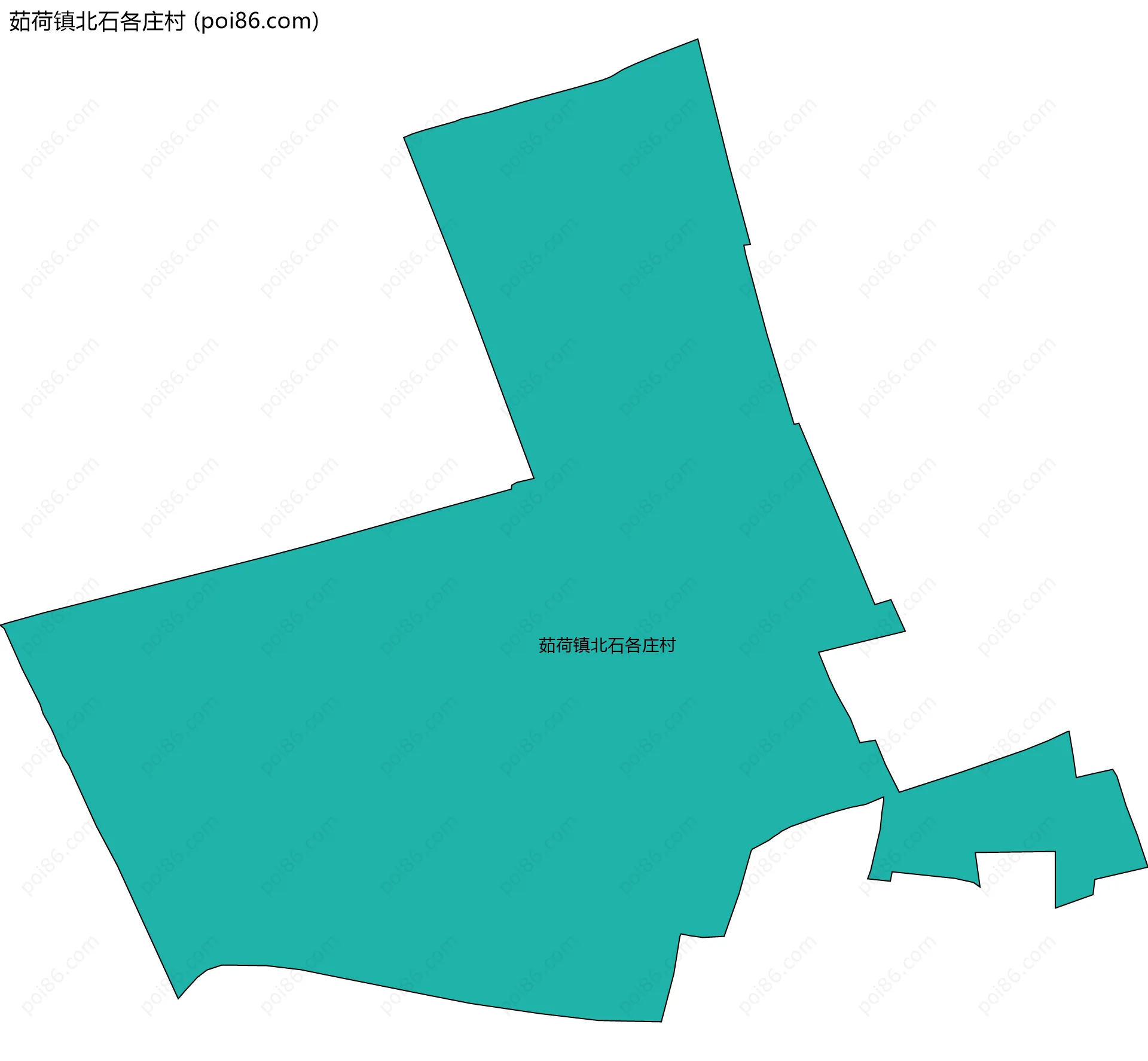 茹荷镇北石各庄村边界地图