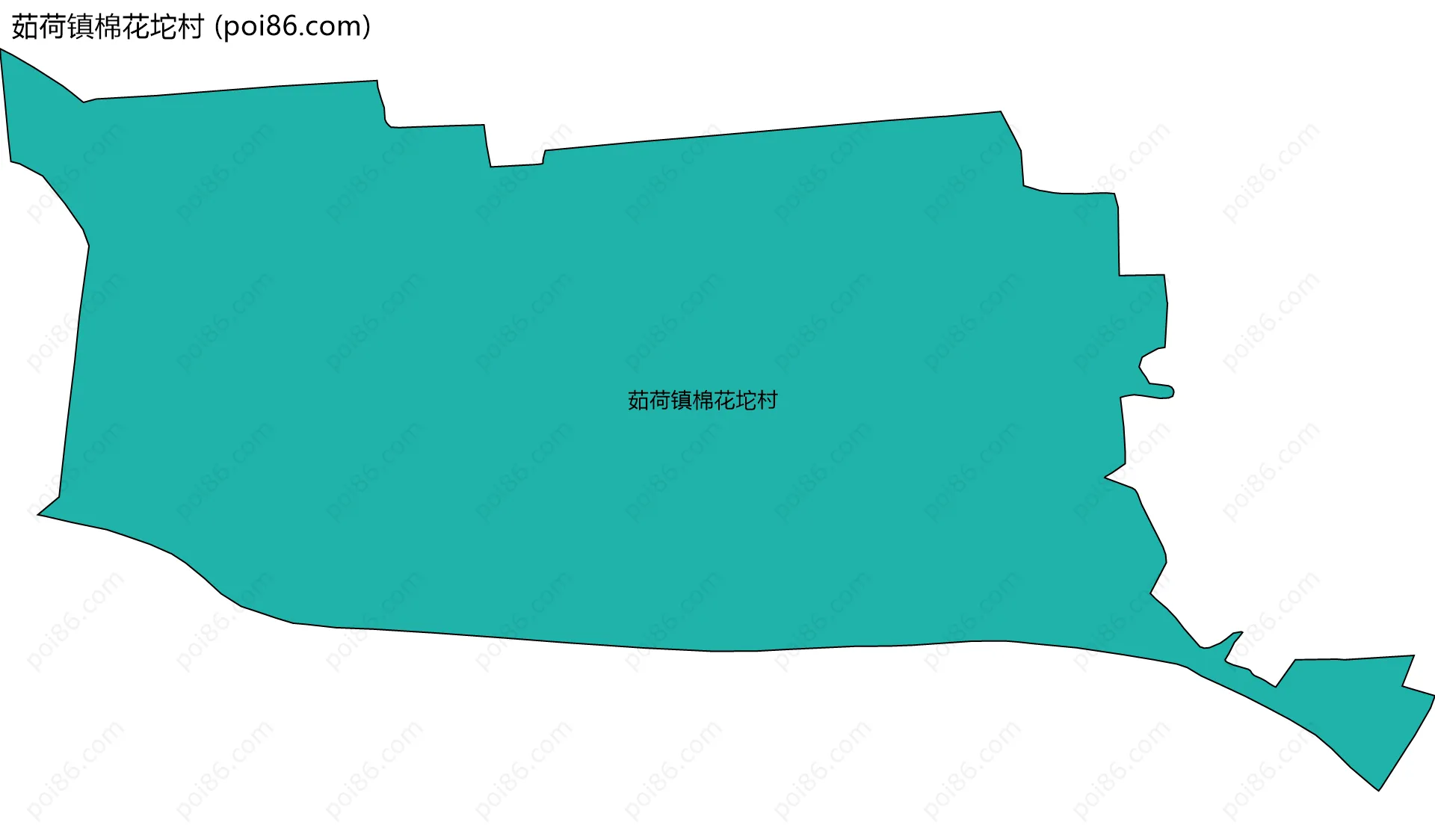 茹荷镇棉花坨村边界地图