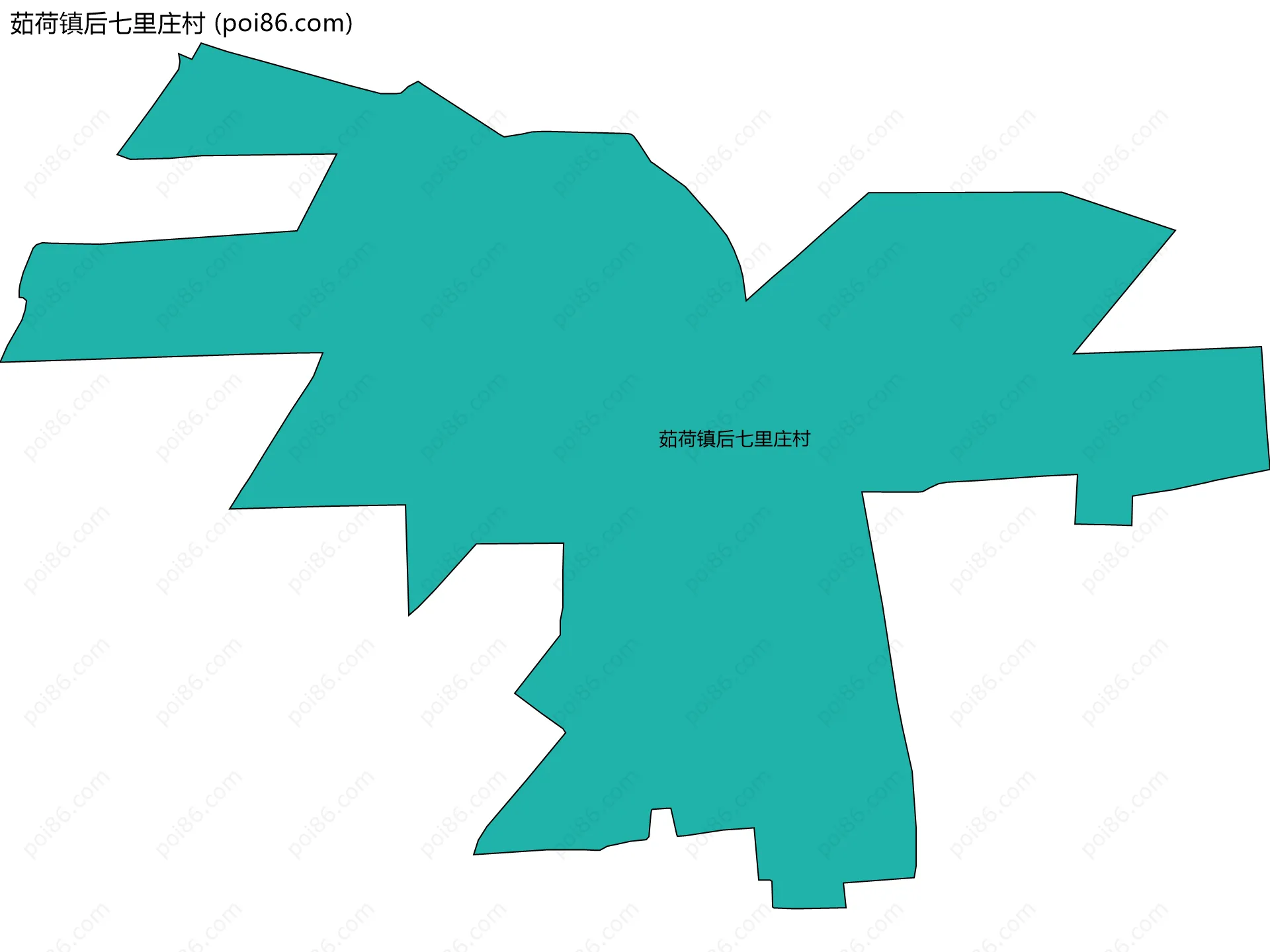 茹荷镇后七里庄村边界地图