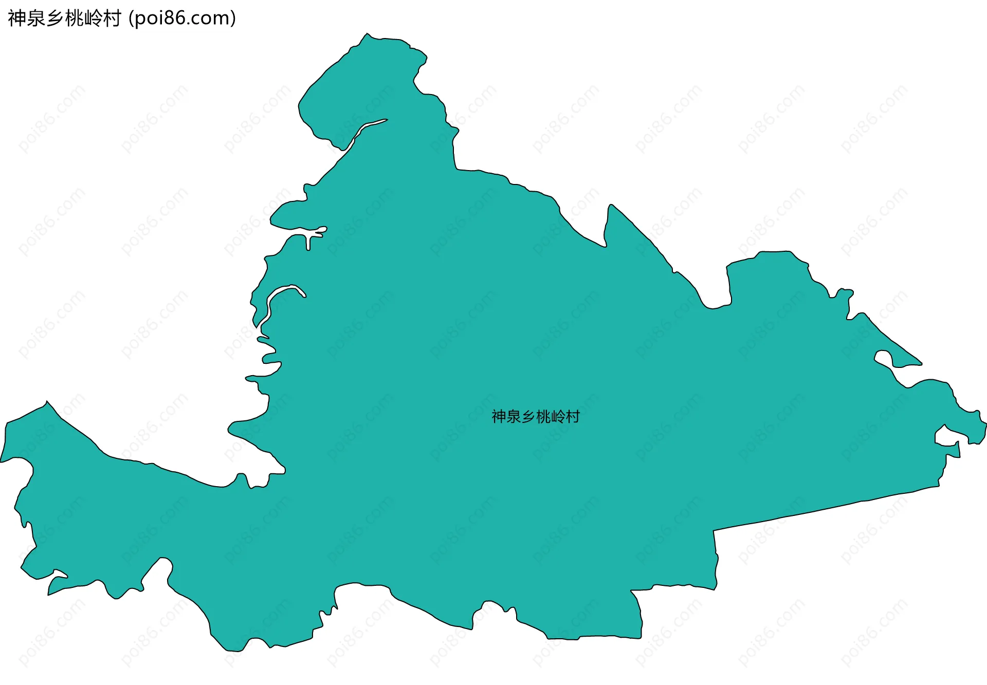 神泉乡桃岭村边界地图