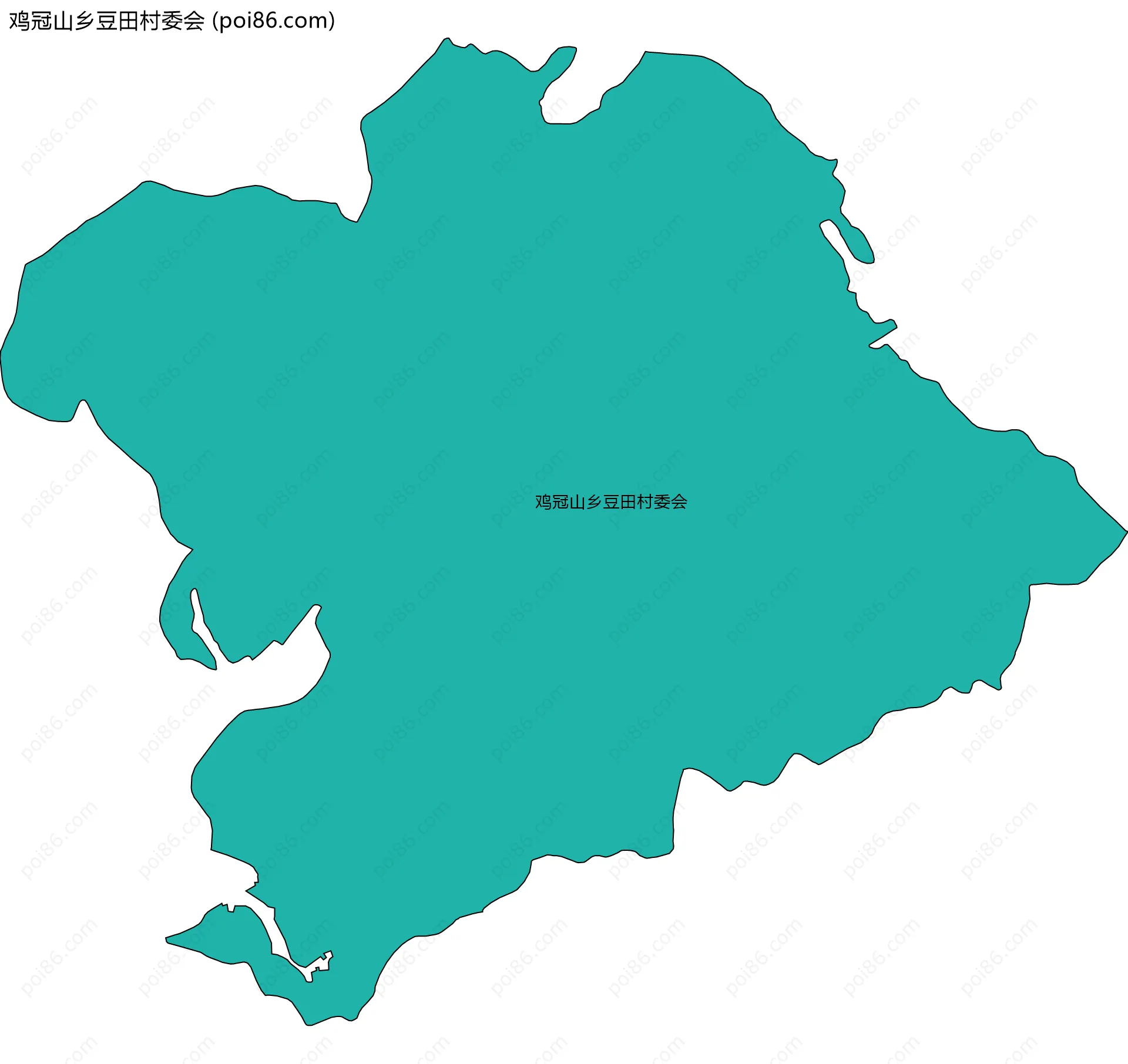 鸡冠山乡豆田村委会边界地图