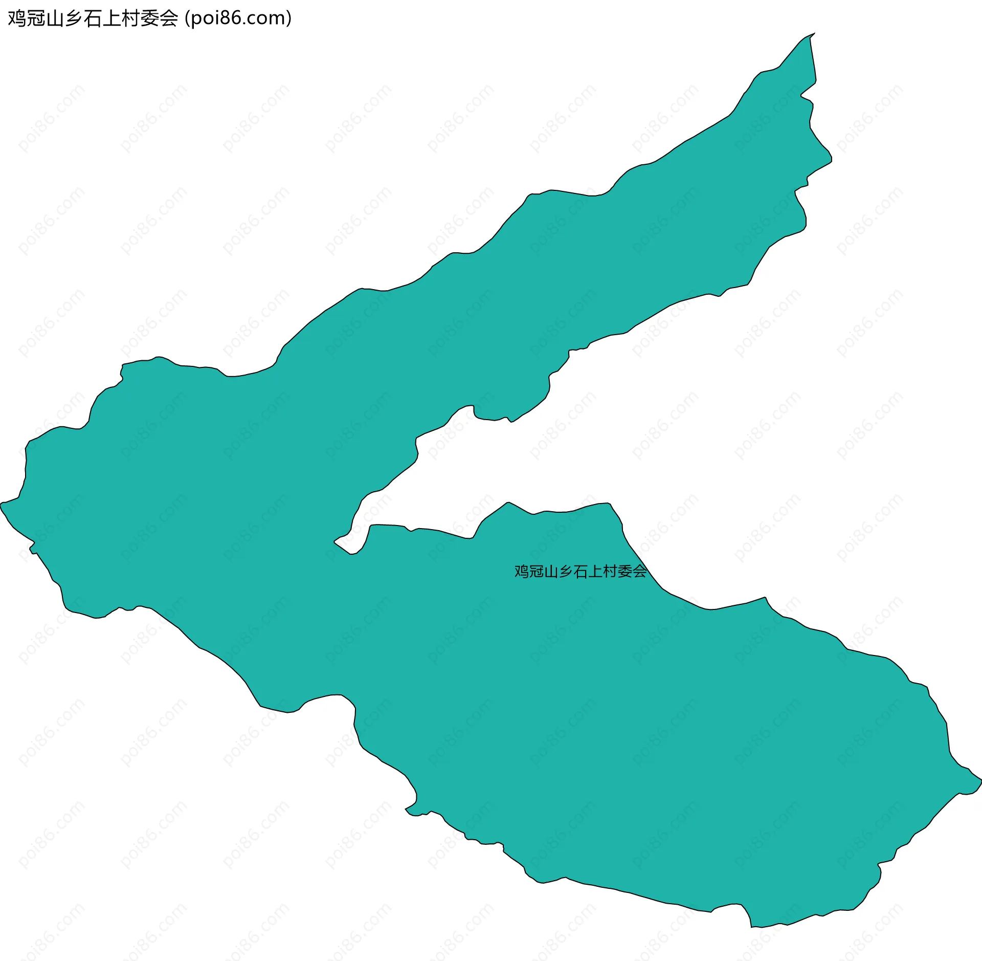 鸡冠山乡石上村委会边界地图