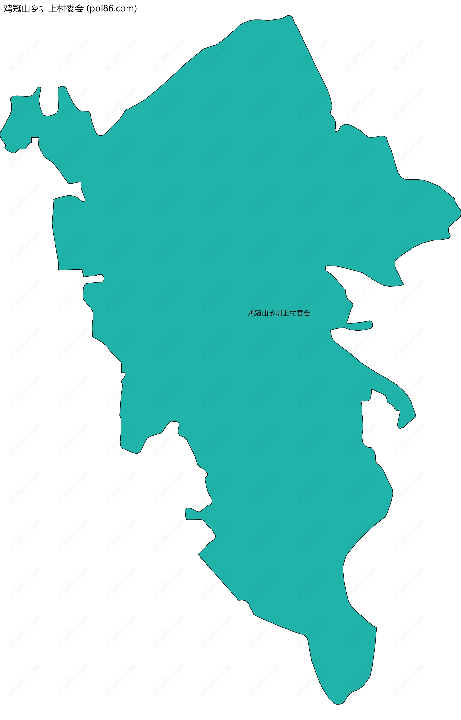 鸡冠山乡圳上村委会边界地图