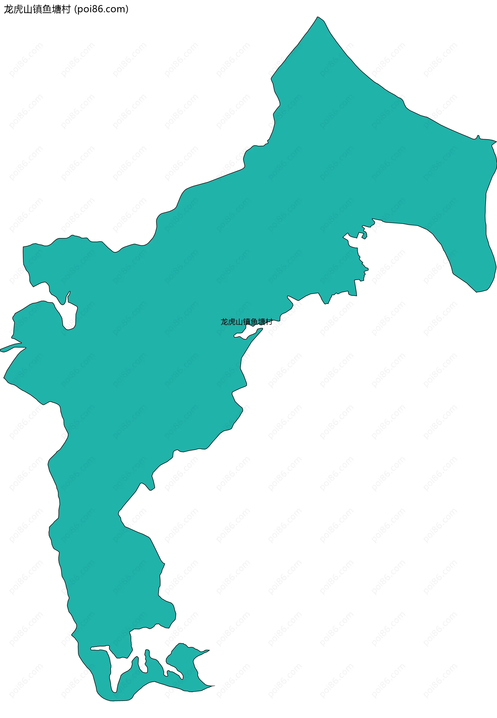 龙虎山镇鱼塘村边界地图