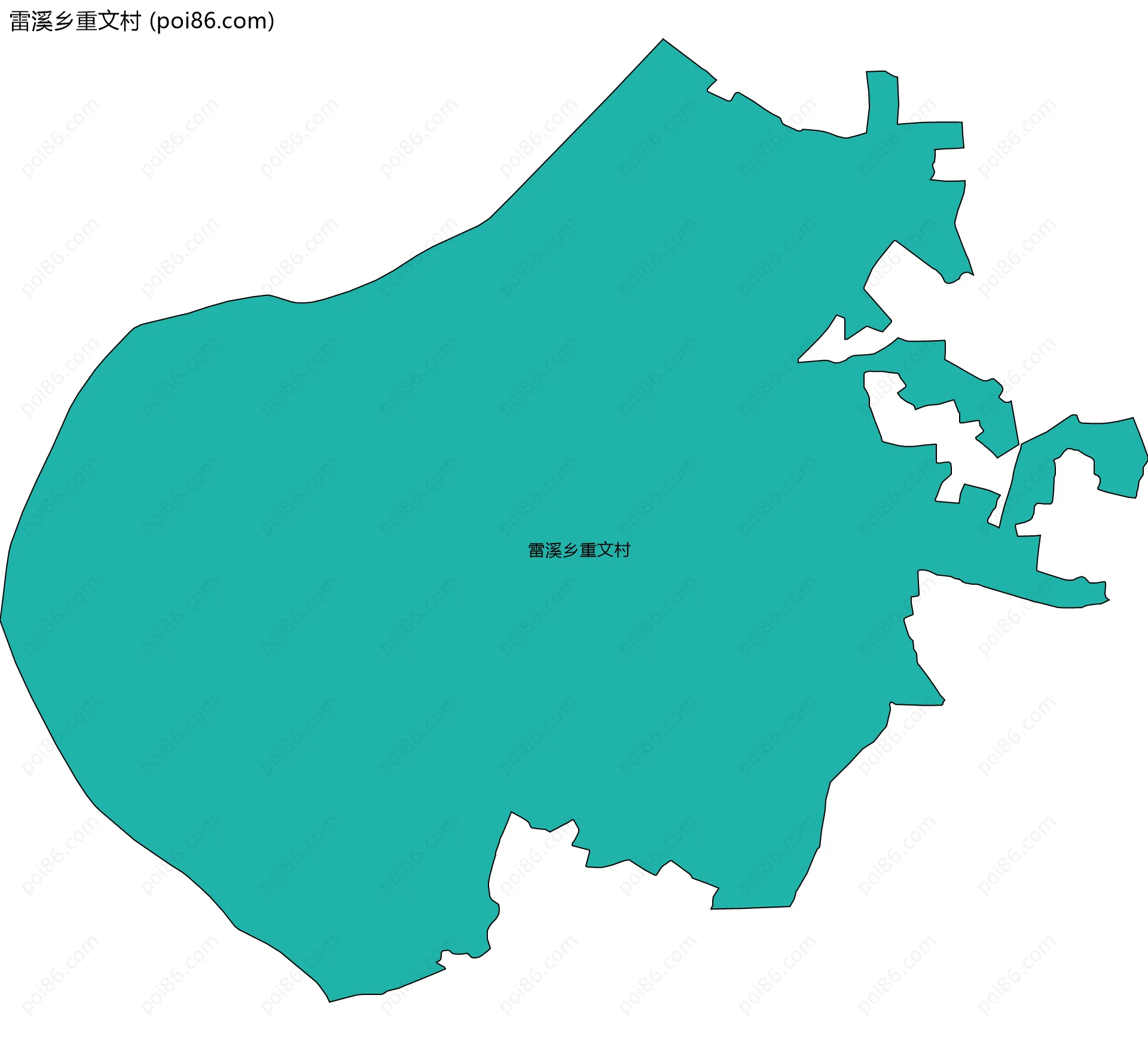 雷溪乡重文村边界地图