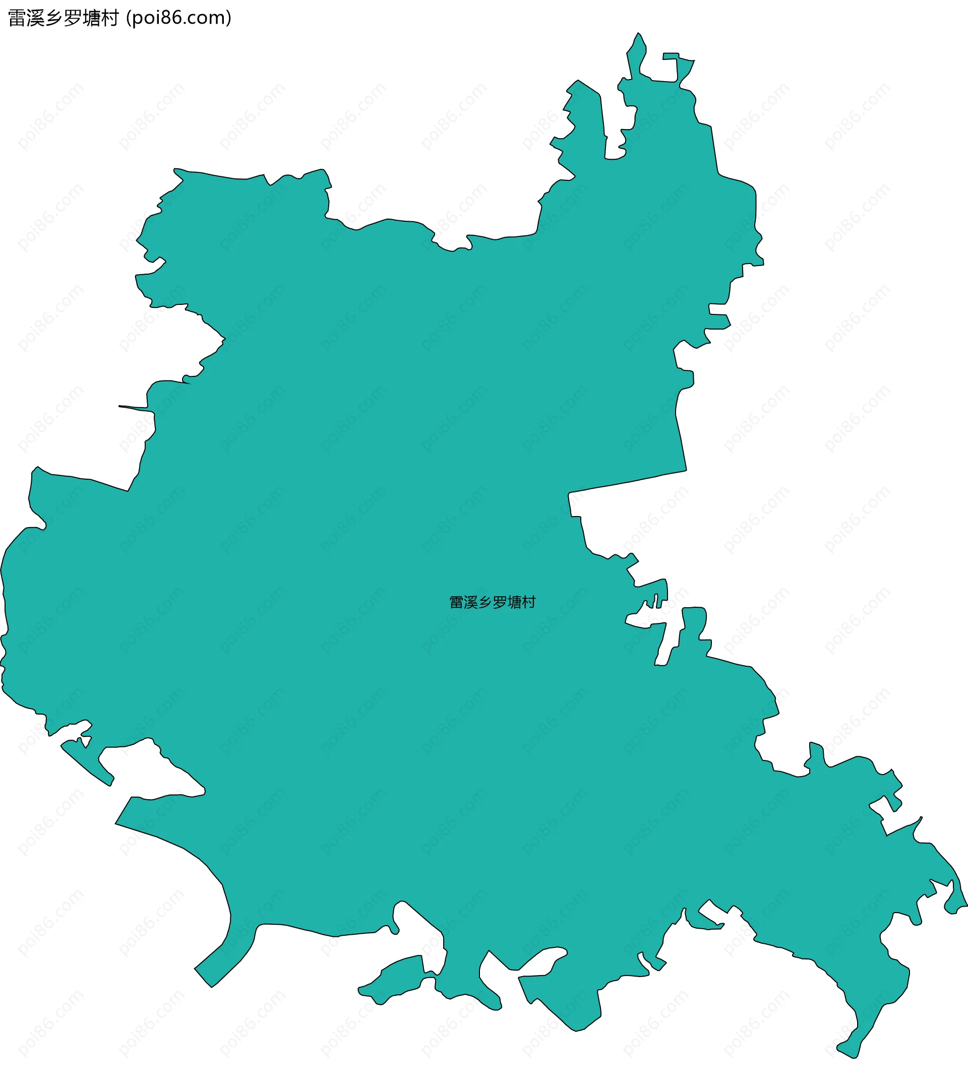 雷溪乡罗塘村边界地图