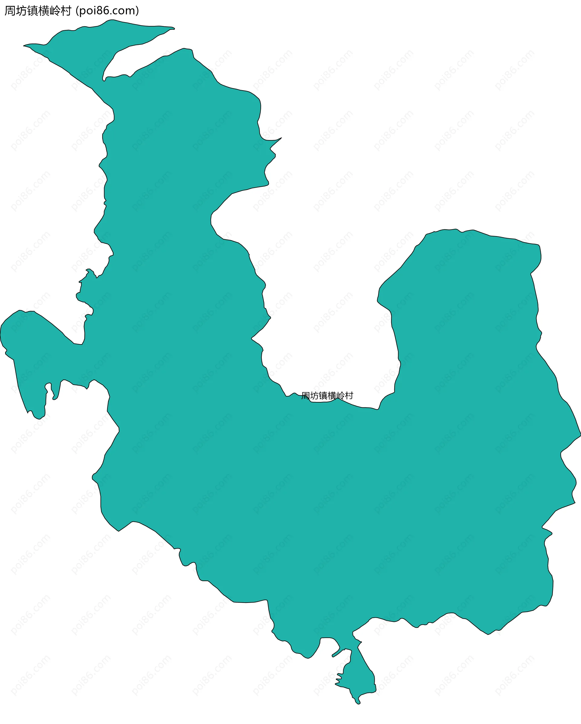 周坊镇横岭村边界地图