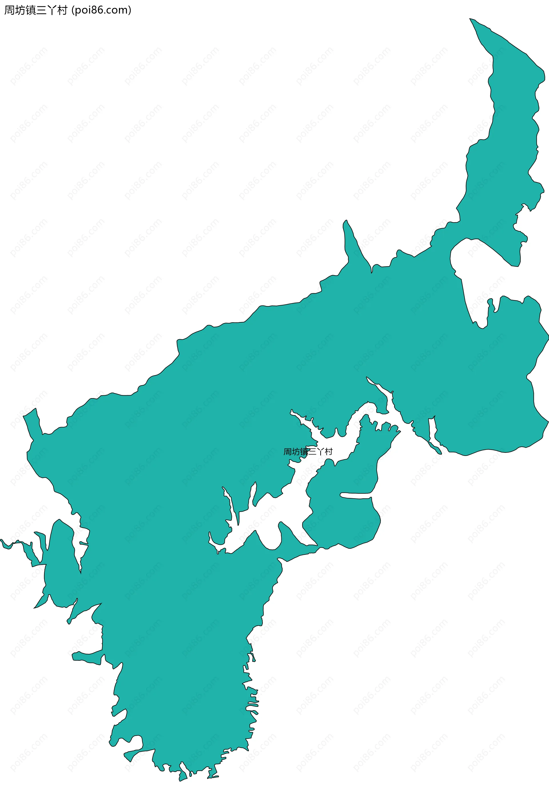 周坊镇三丫村边界地图