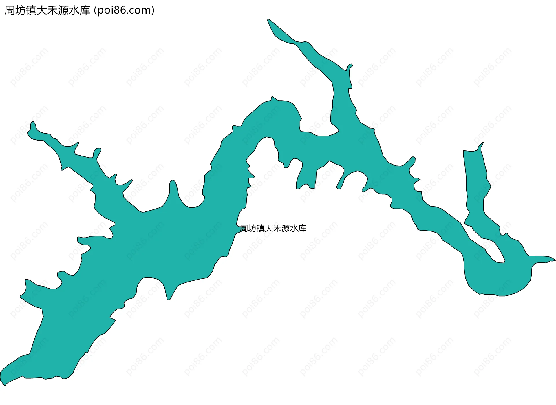 周坊镇大禾源水库边界地图