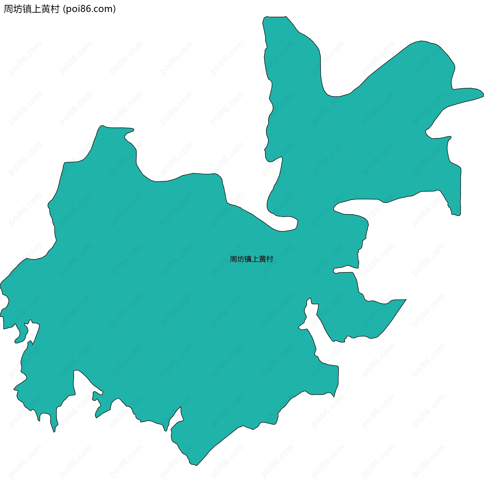 周坊镇上黄村边界地图