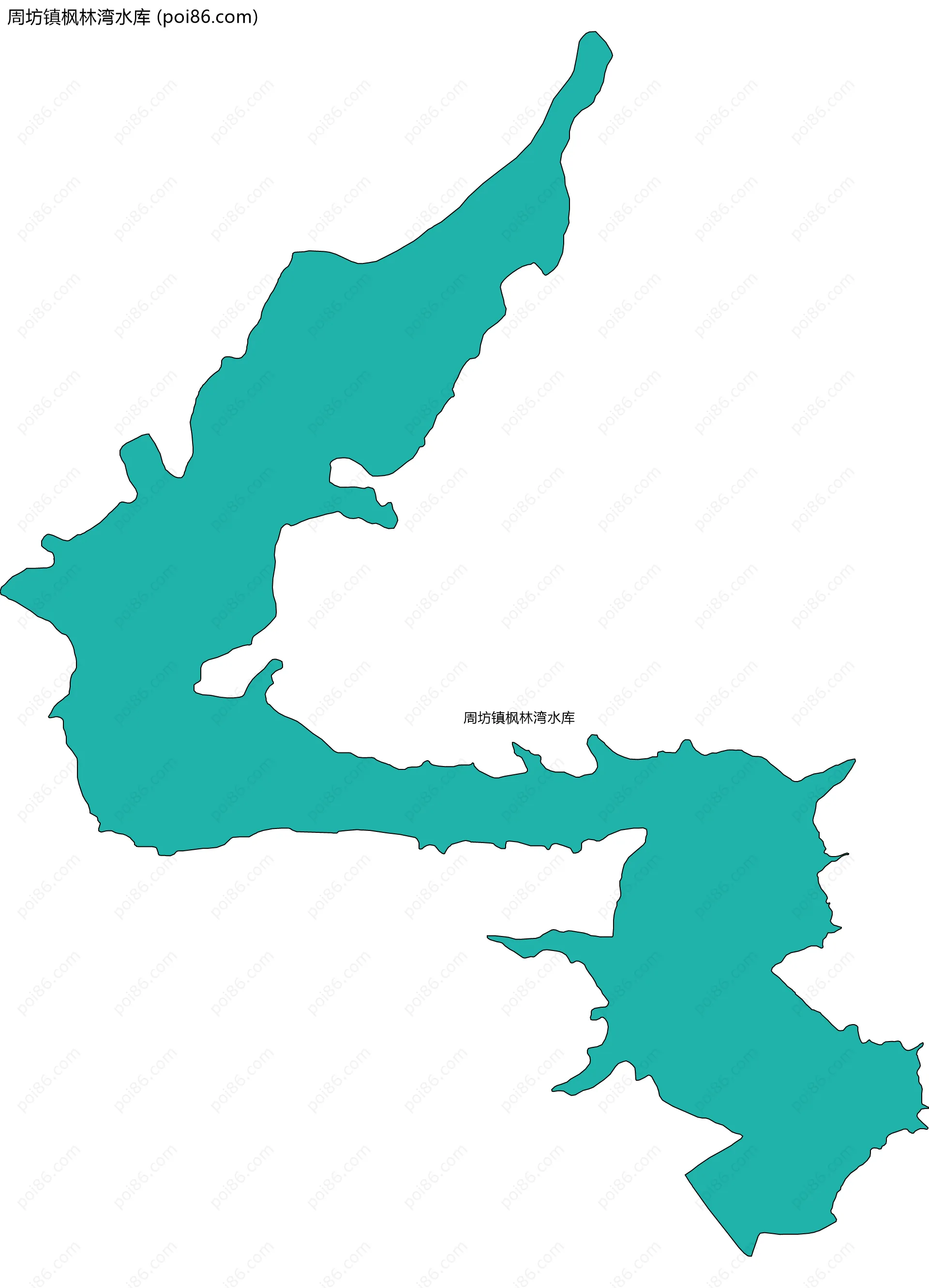 周坊镇枫林湾水库边界地图