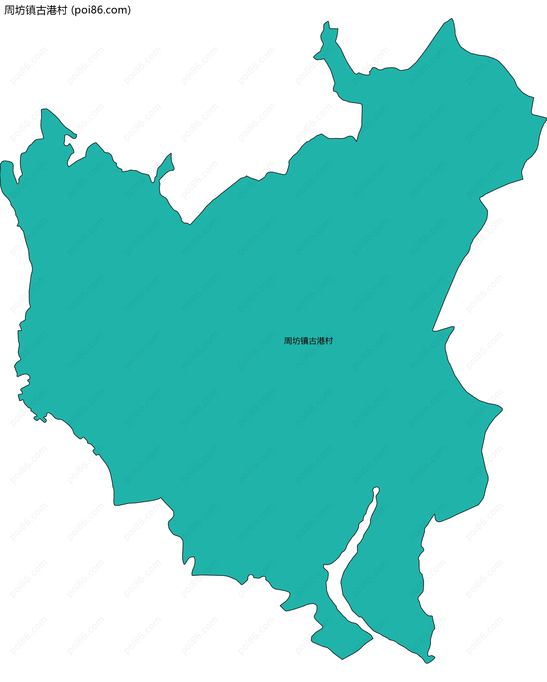 周坊镇古港村边界地图