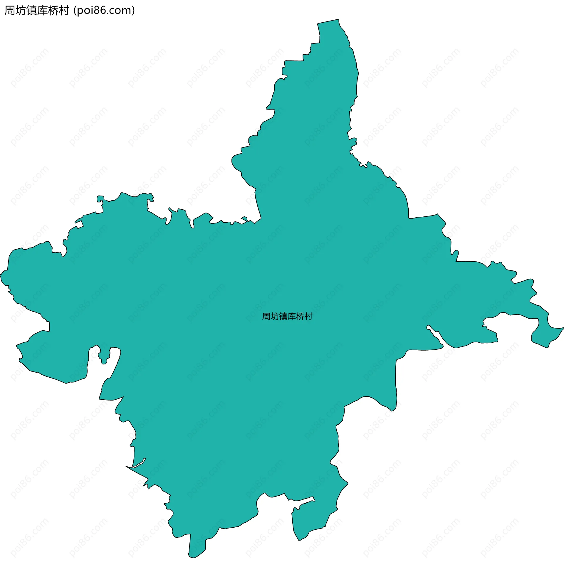 周坊镇库桥村边界地图
