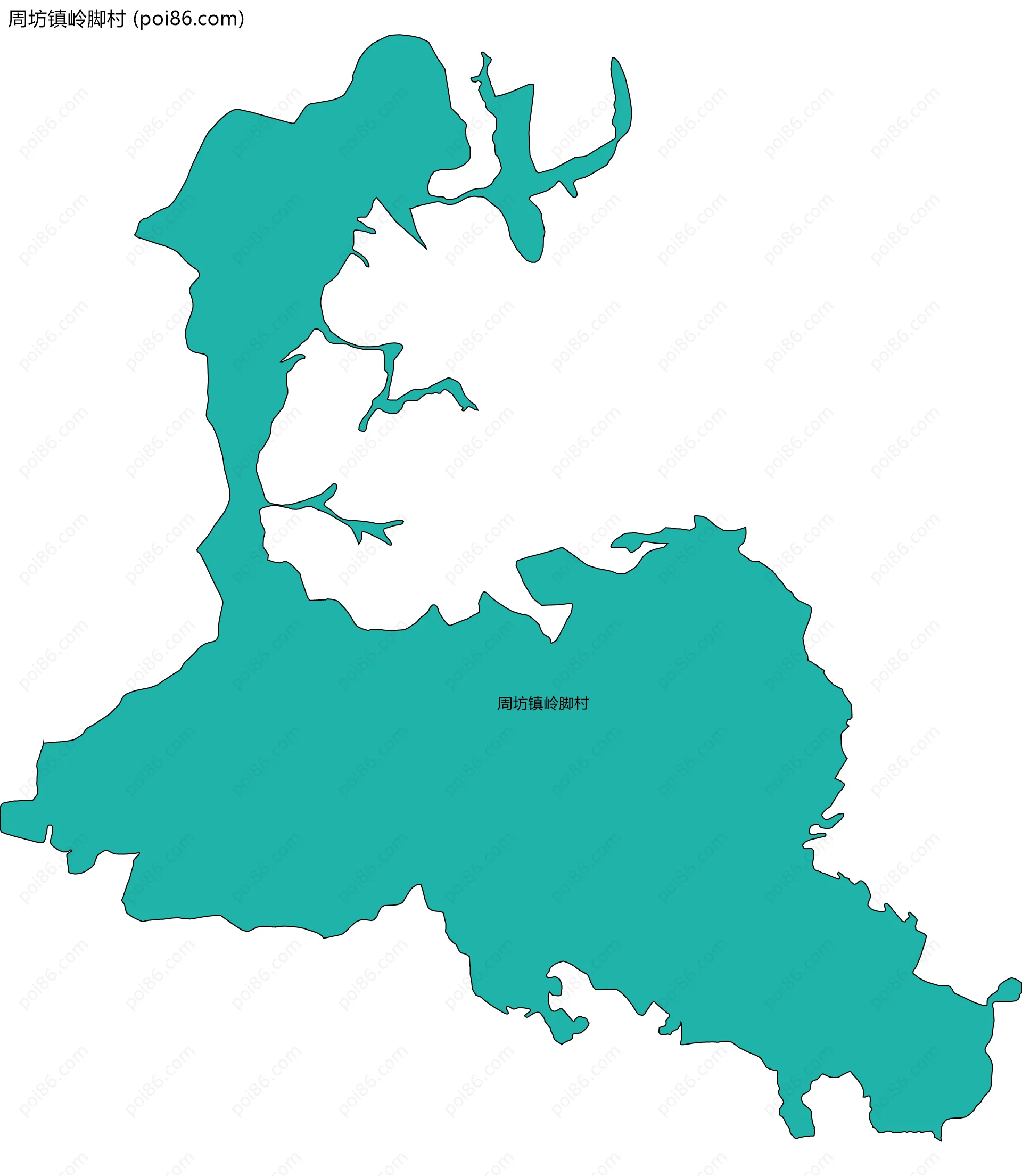 周坊镇岭脚村边界地图