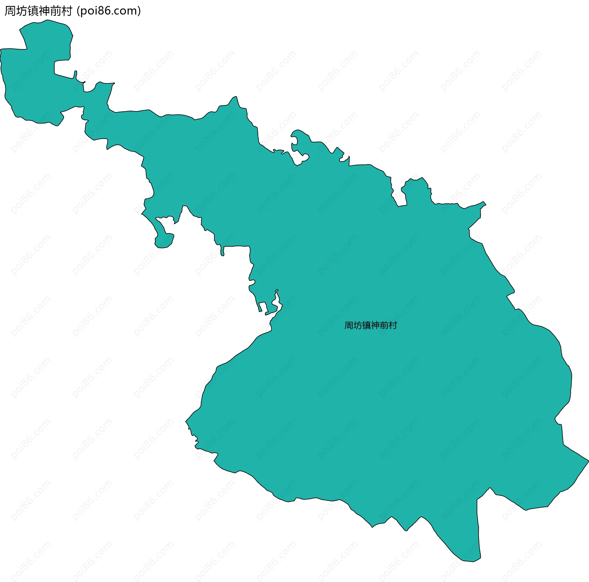 周坊镇神前村边界地图