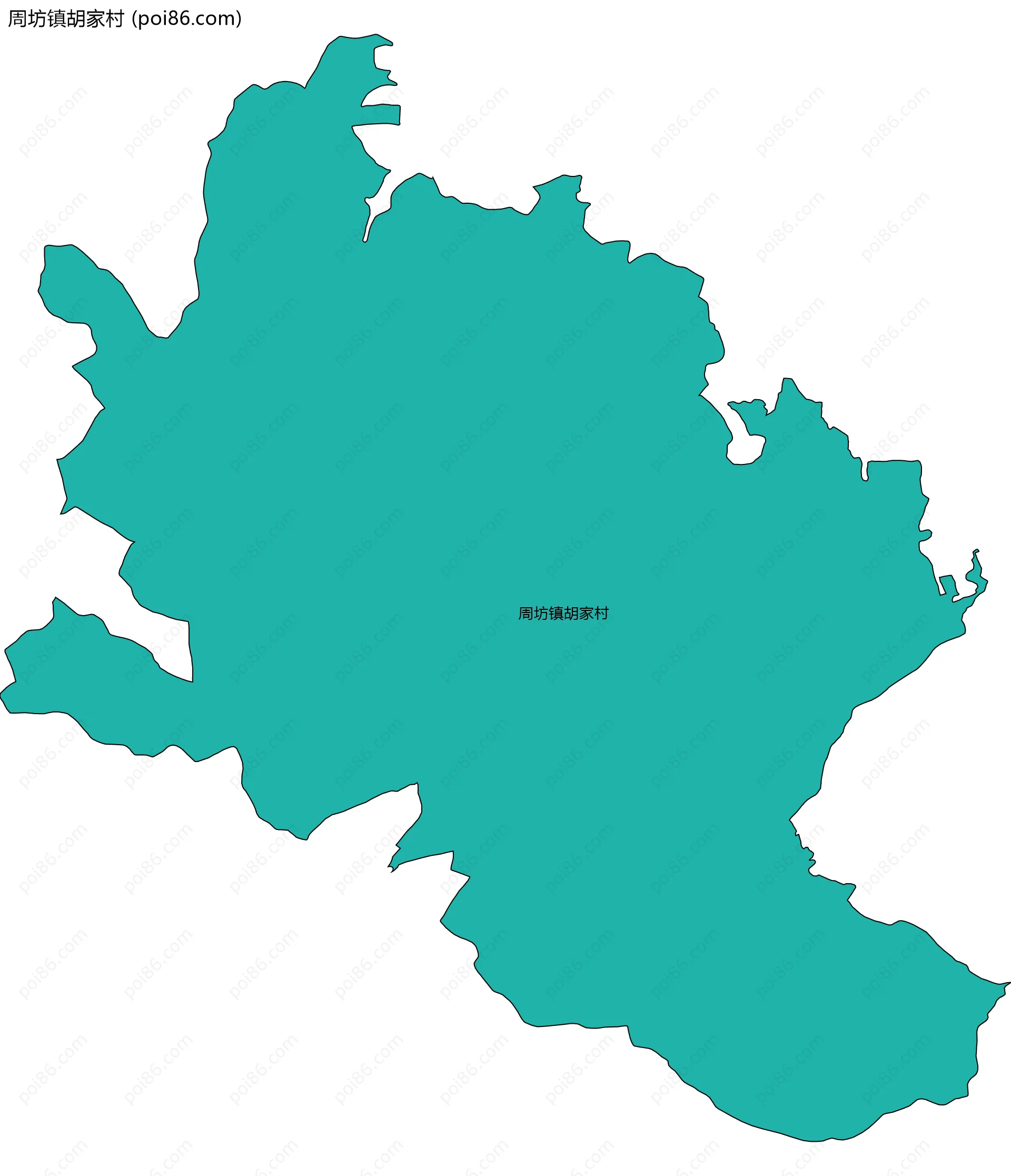 周坊镇胡家村边界地图