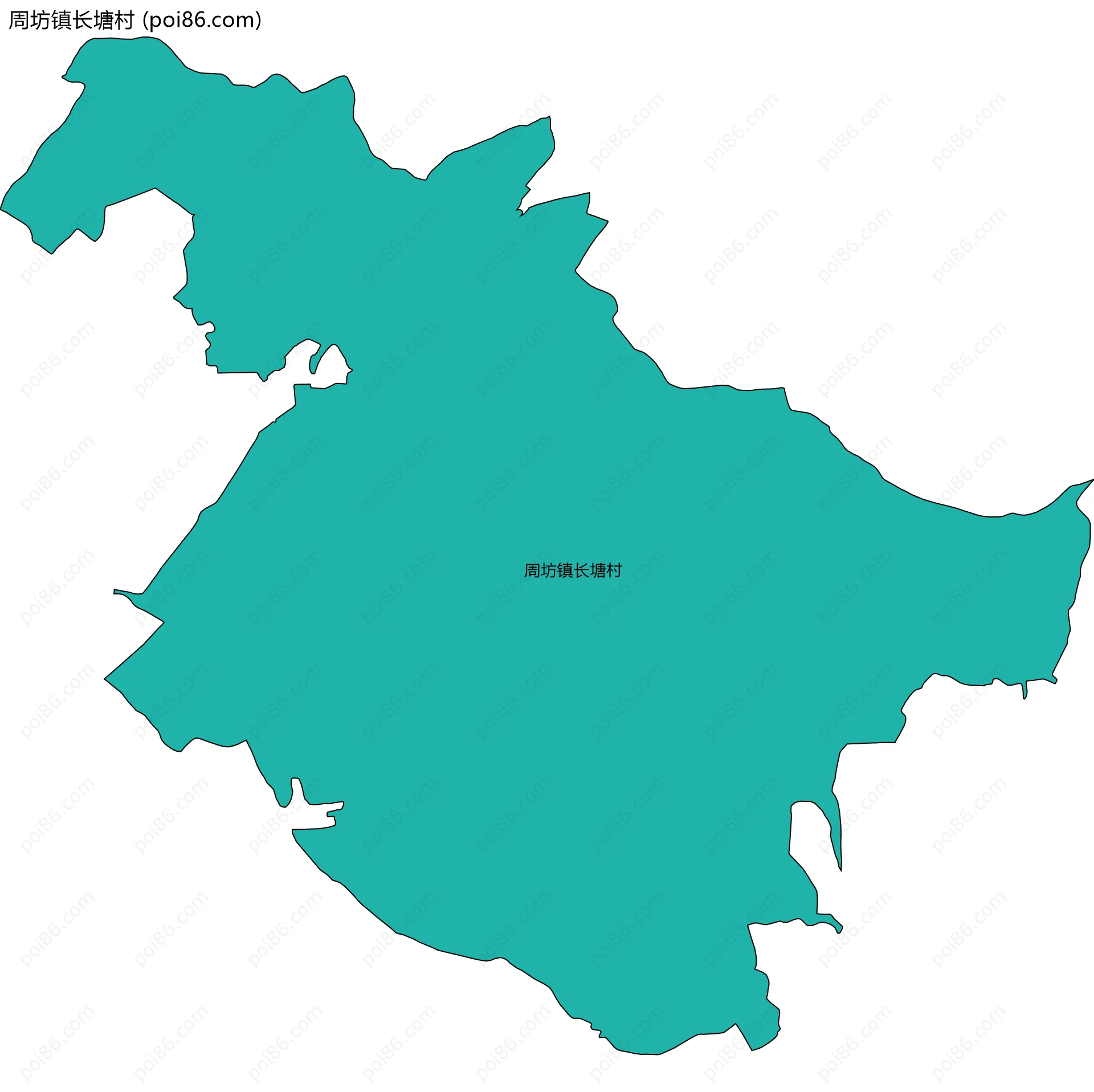 周坊镇长塘村边界地图