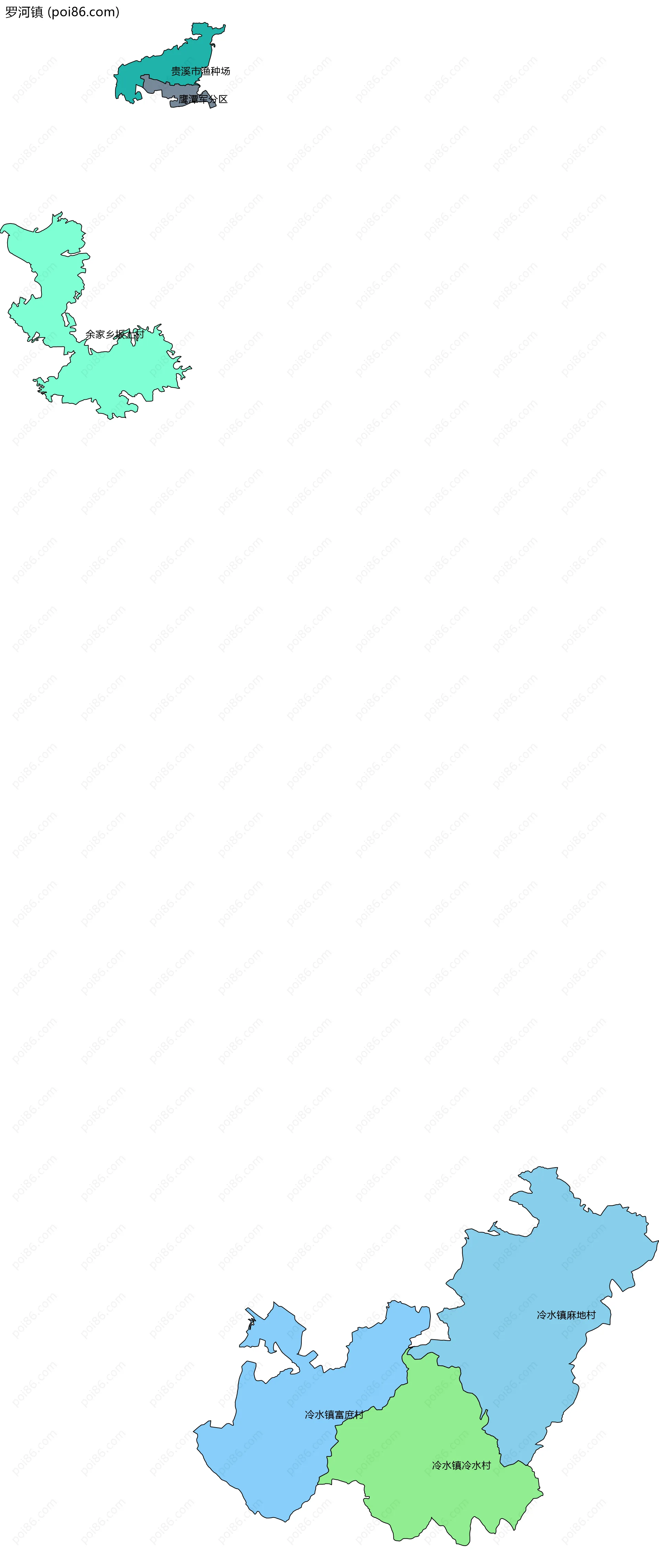 罗河镇边界地图(五级行政区划)