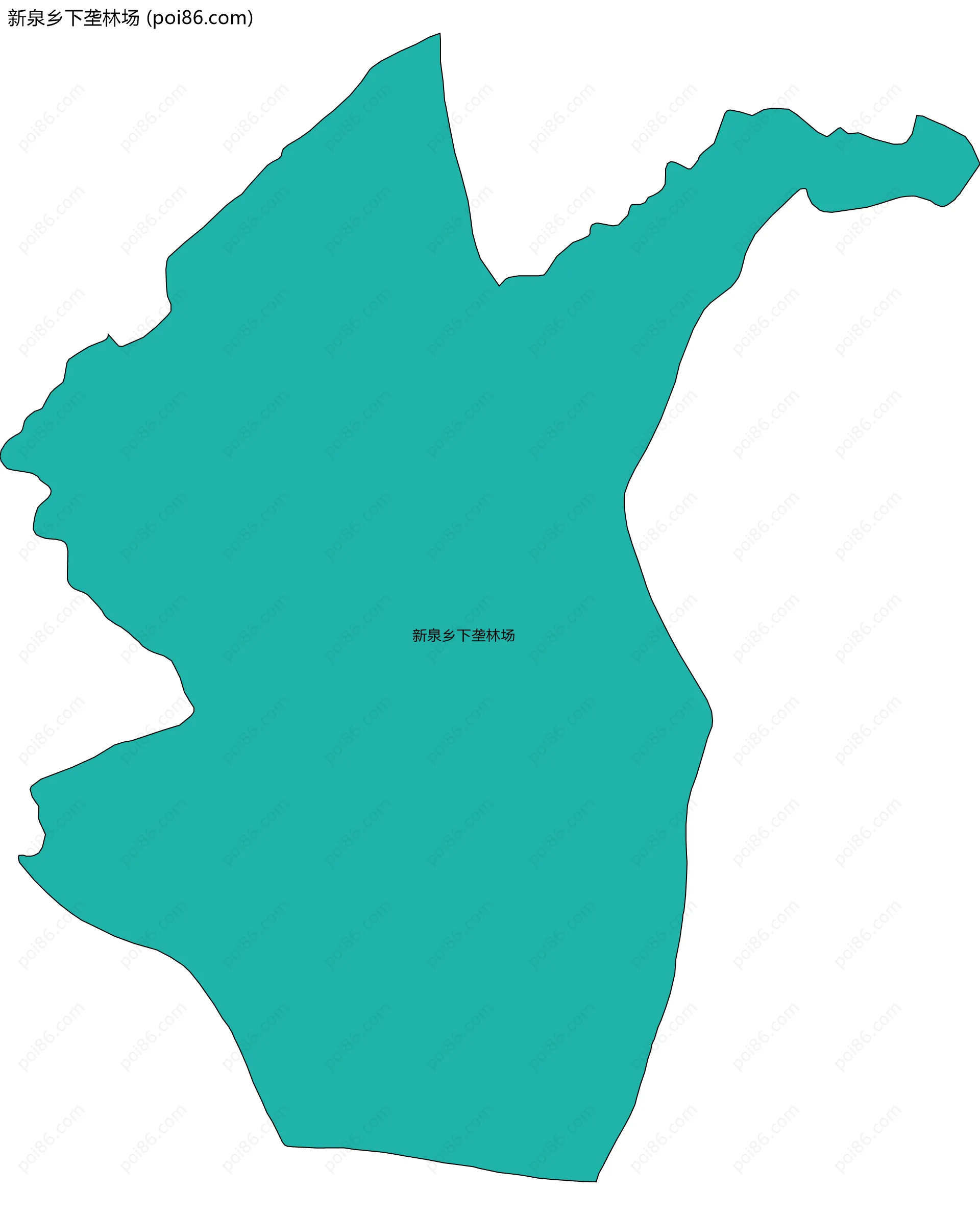 新泉乡下垄林场边界地图(五级行政区划)