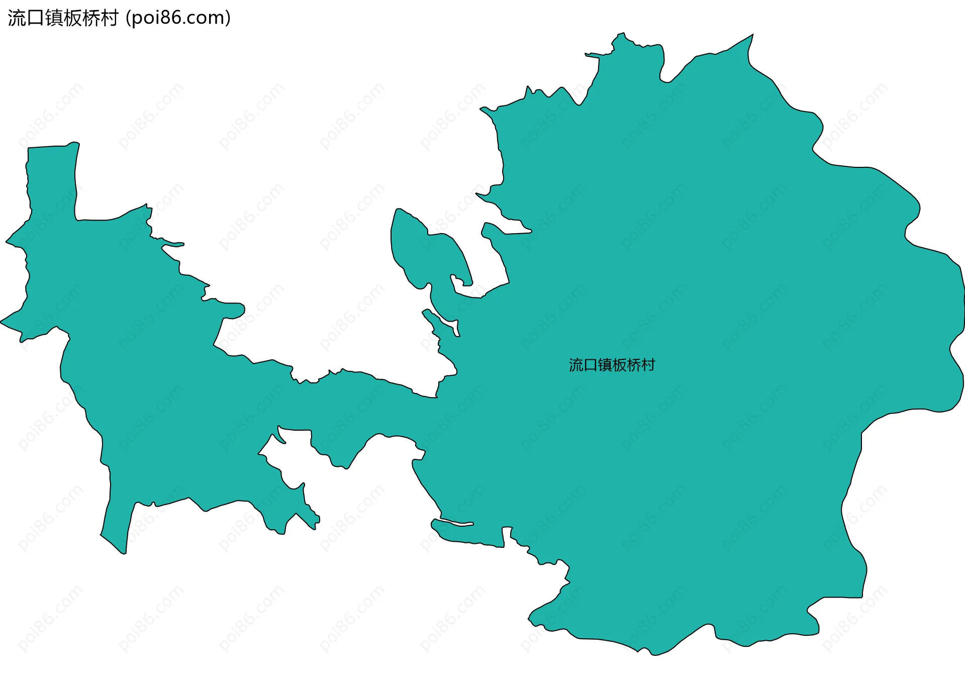 流口镇板桥村边界地图