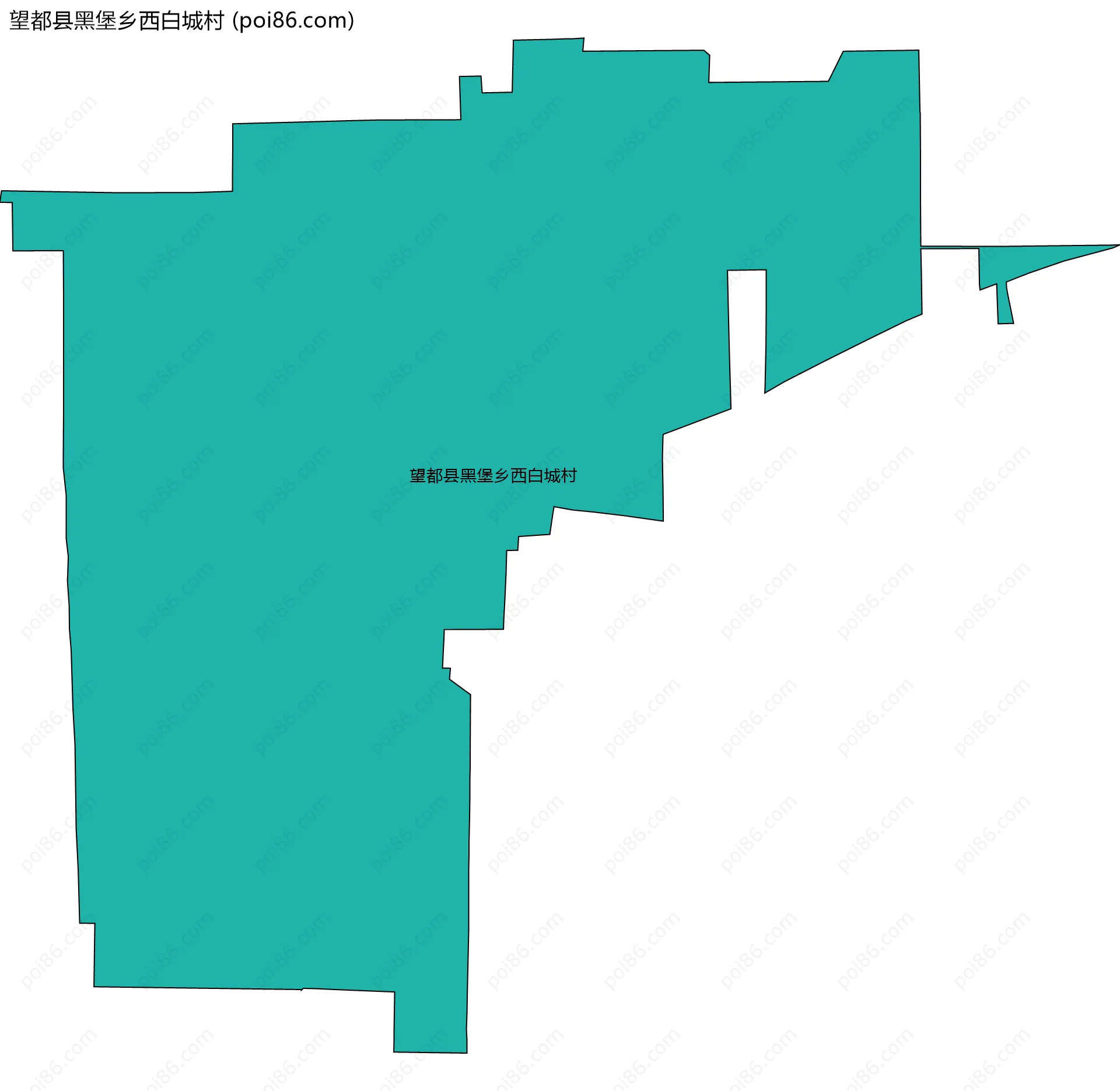 望都县黑堡乡西白城村边界地图