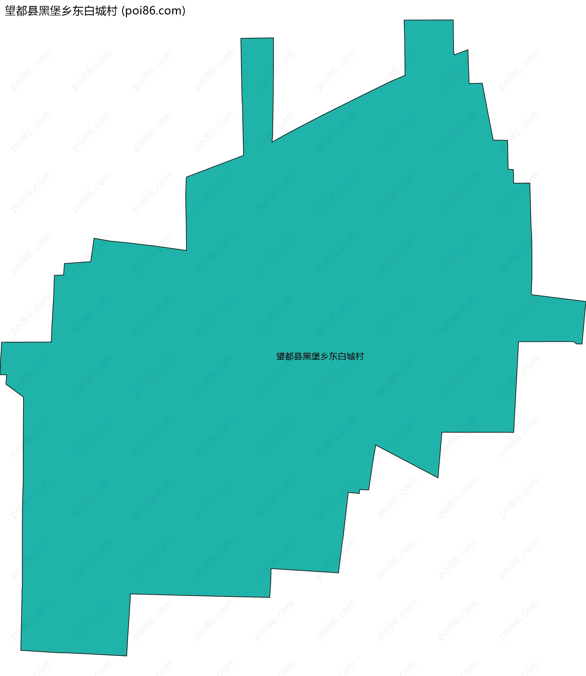 望都县黑堡乡东白城村边界地图