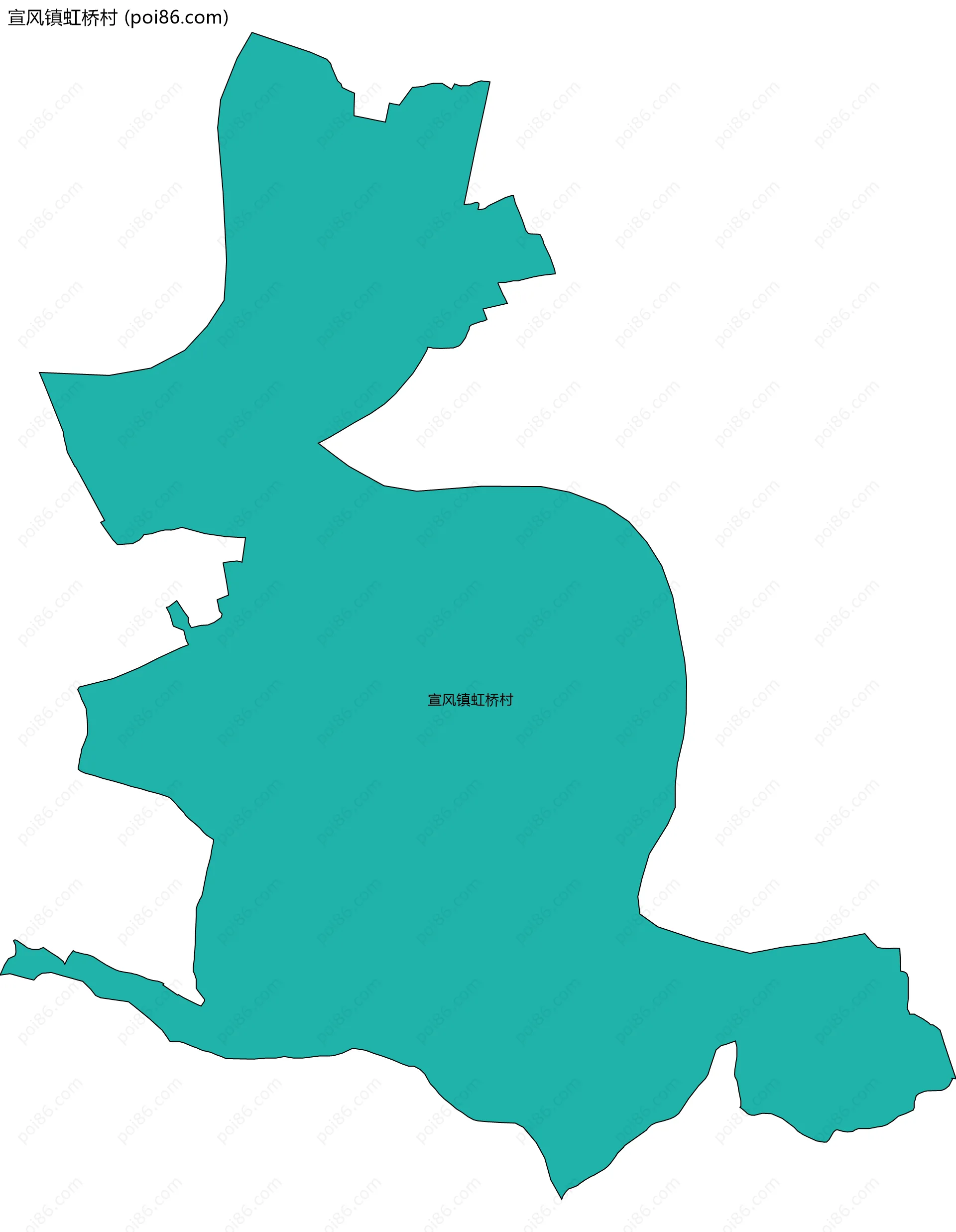 宣风镇虹桥村边界地图