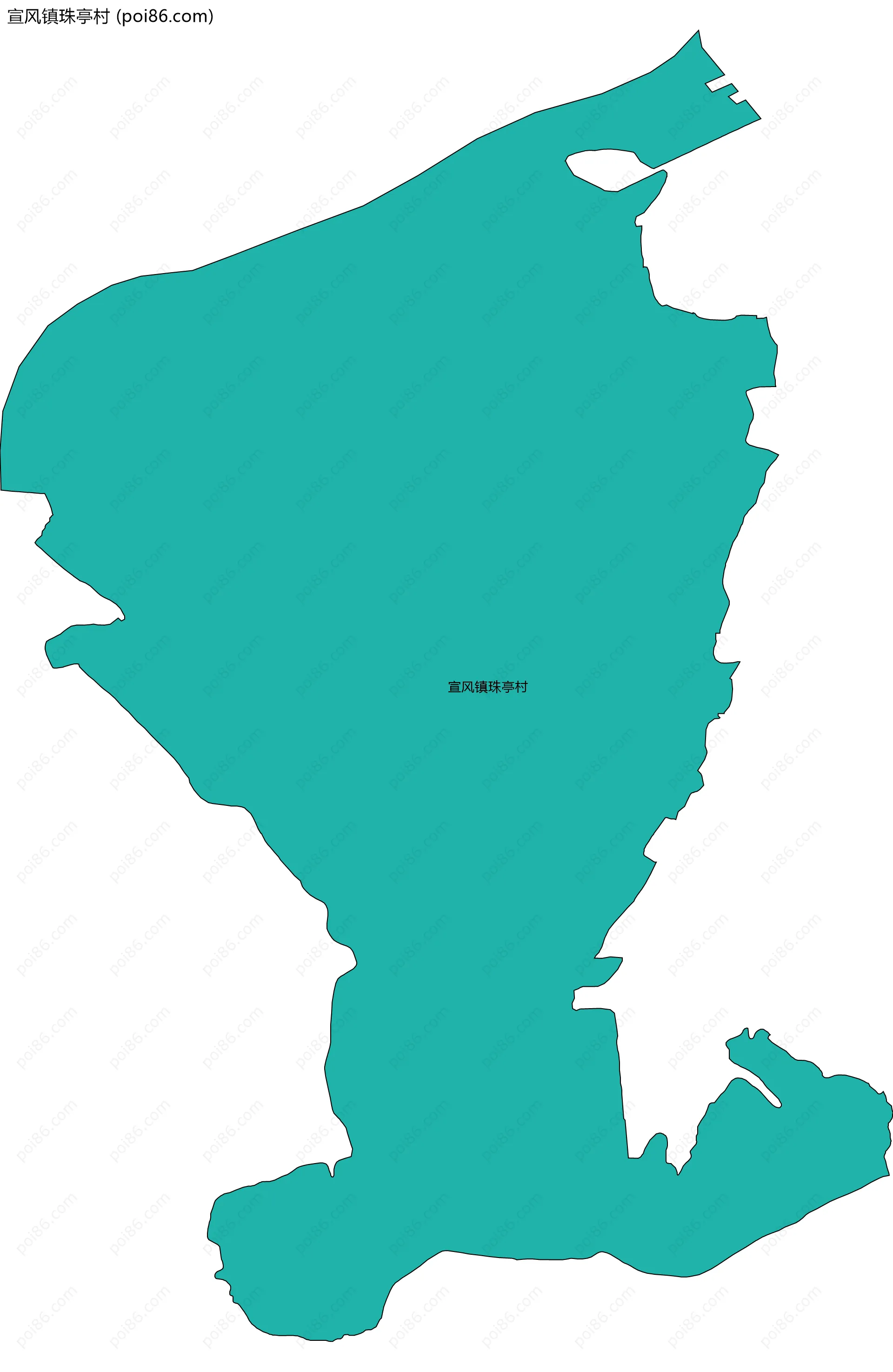 宣风镇珠亭村边界地图