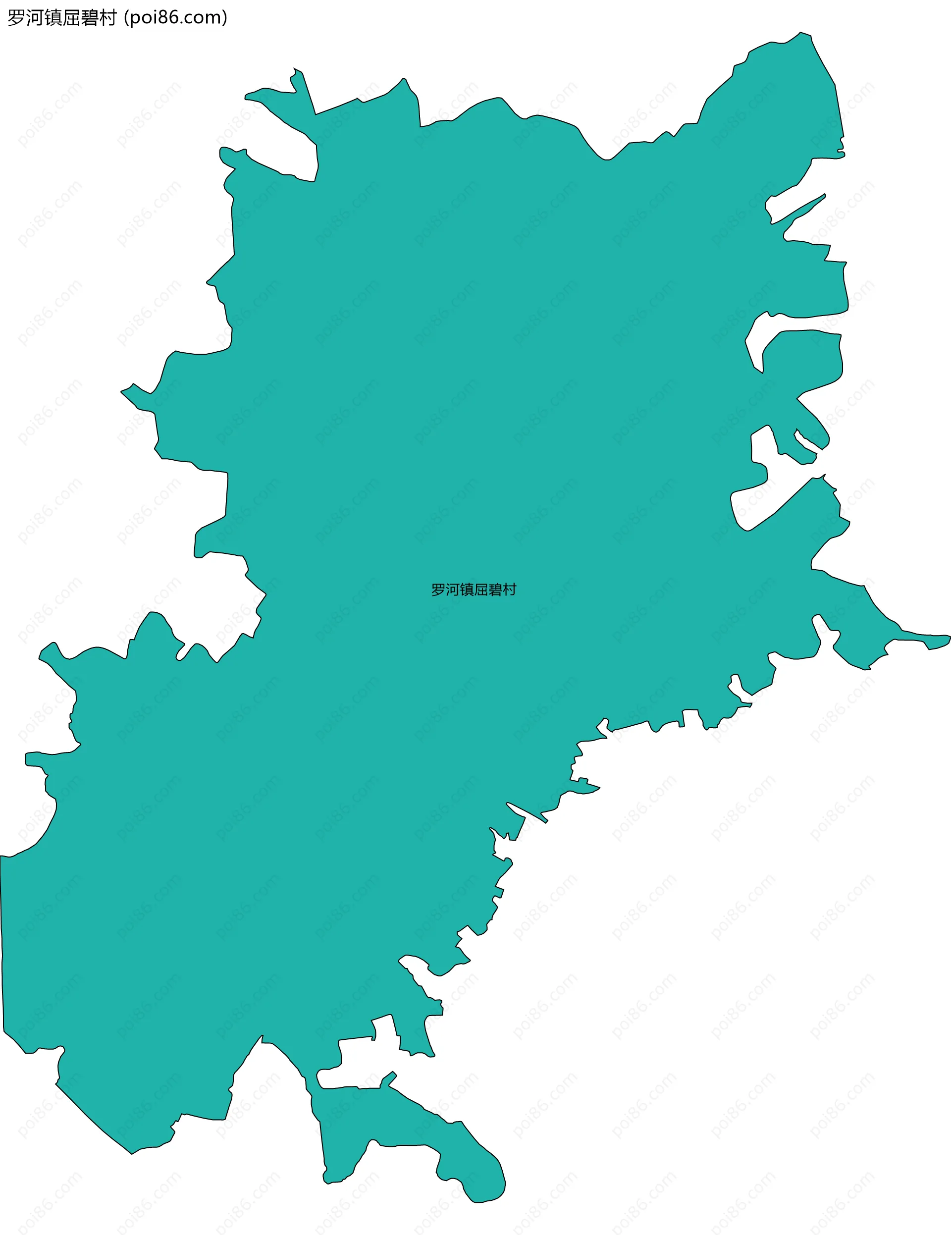 罗河镇屈碧村边界地图