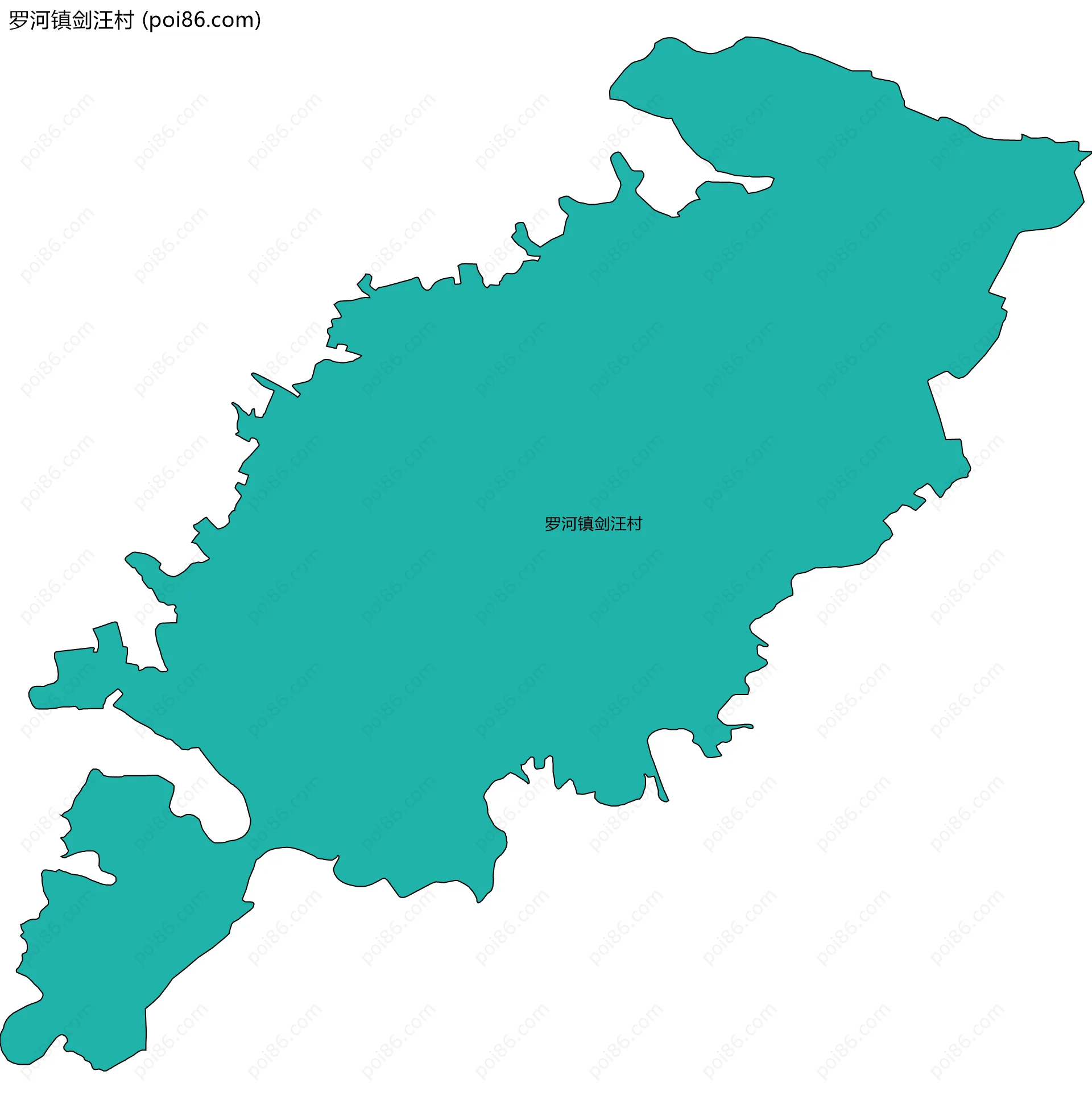 罗河镇剑汪村边界地图