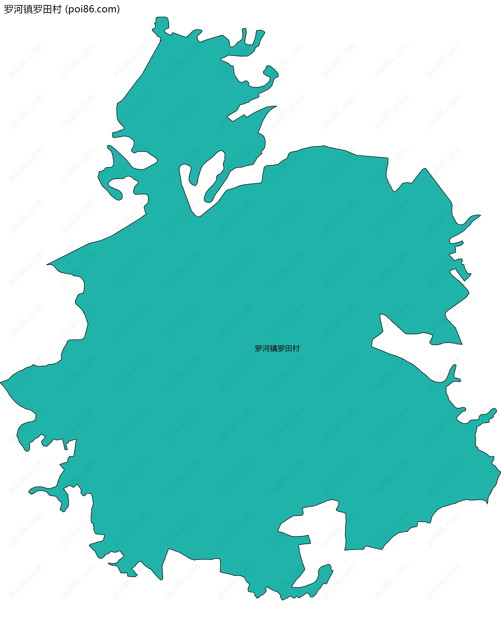 罗河镇罗田村边界地图