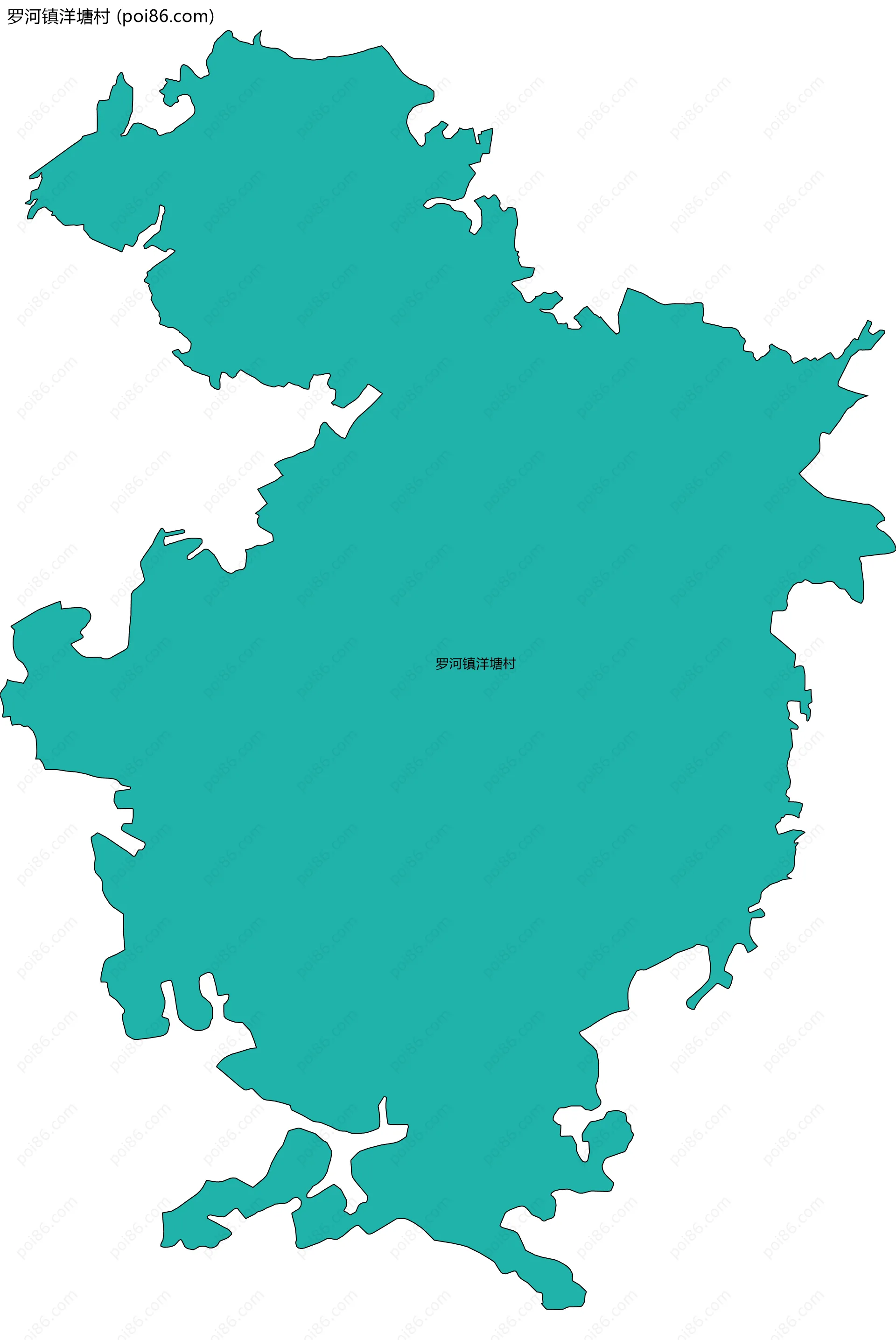 罗河镇洋塘村边界地图