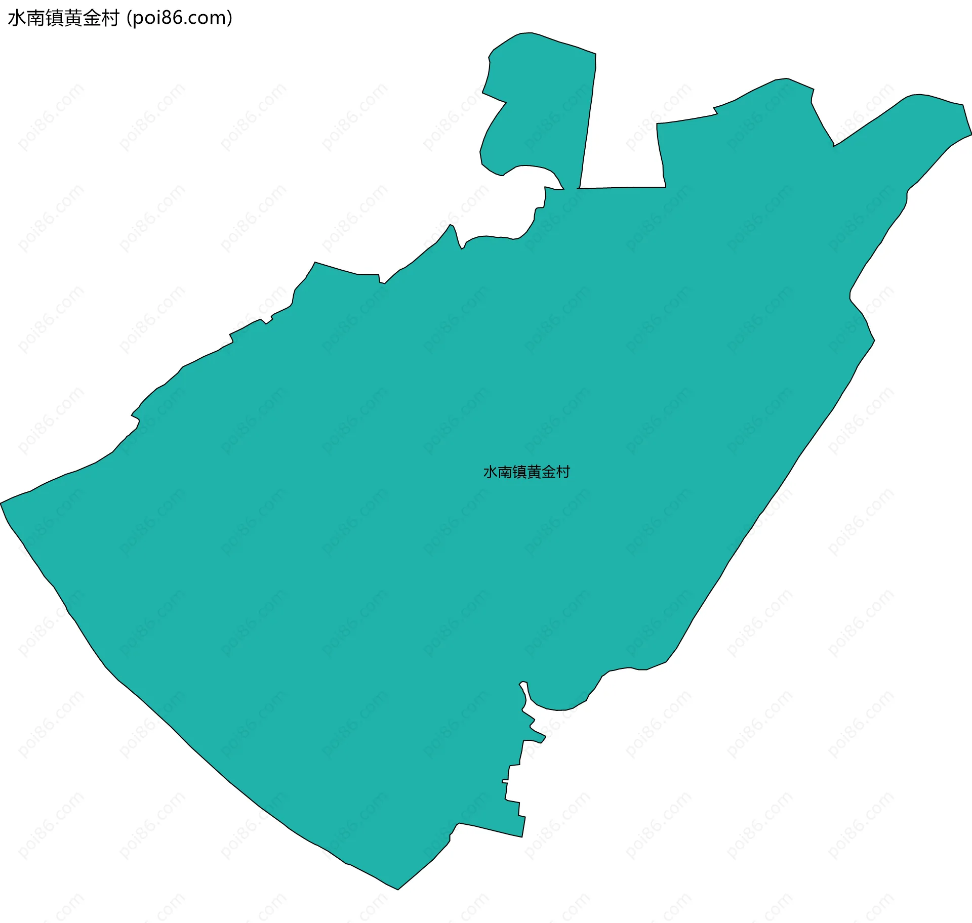 水南镇黄金村边界地图