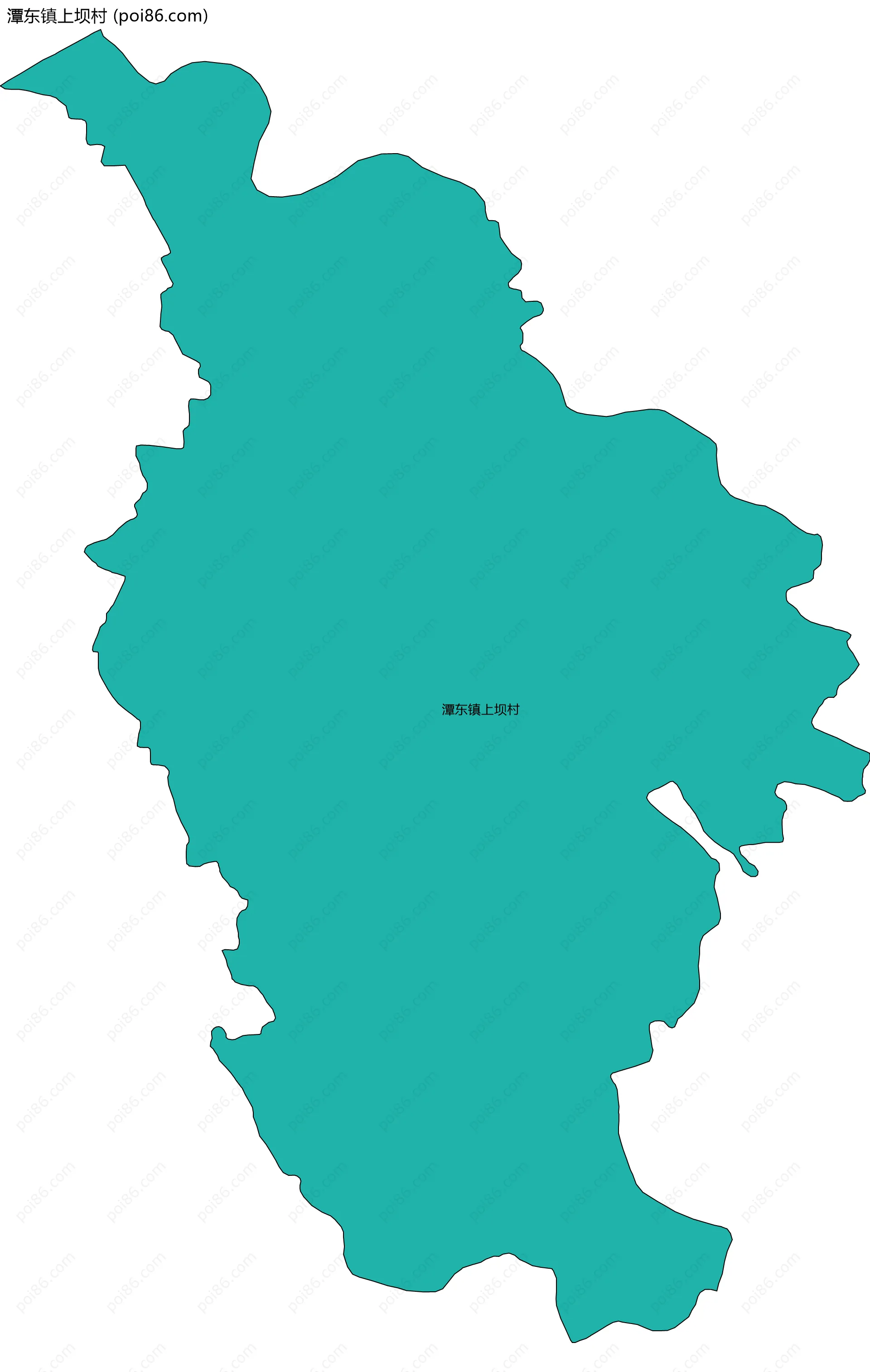 潭东镇上坝村边界地图