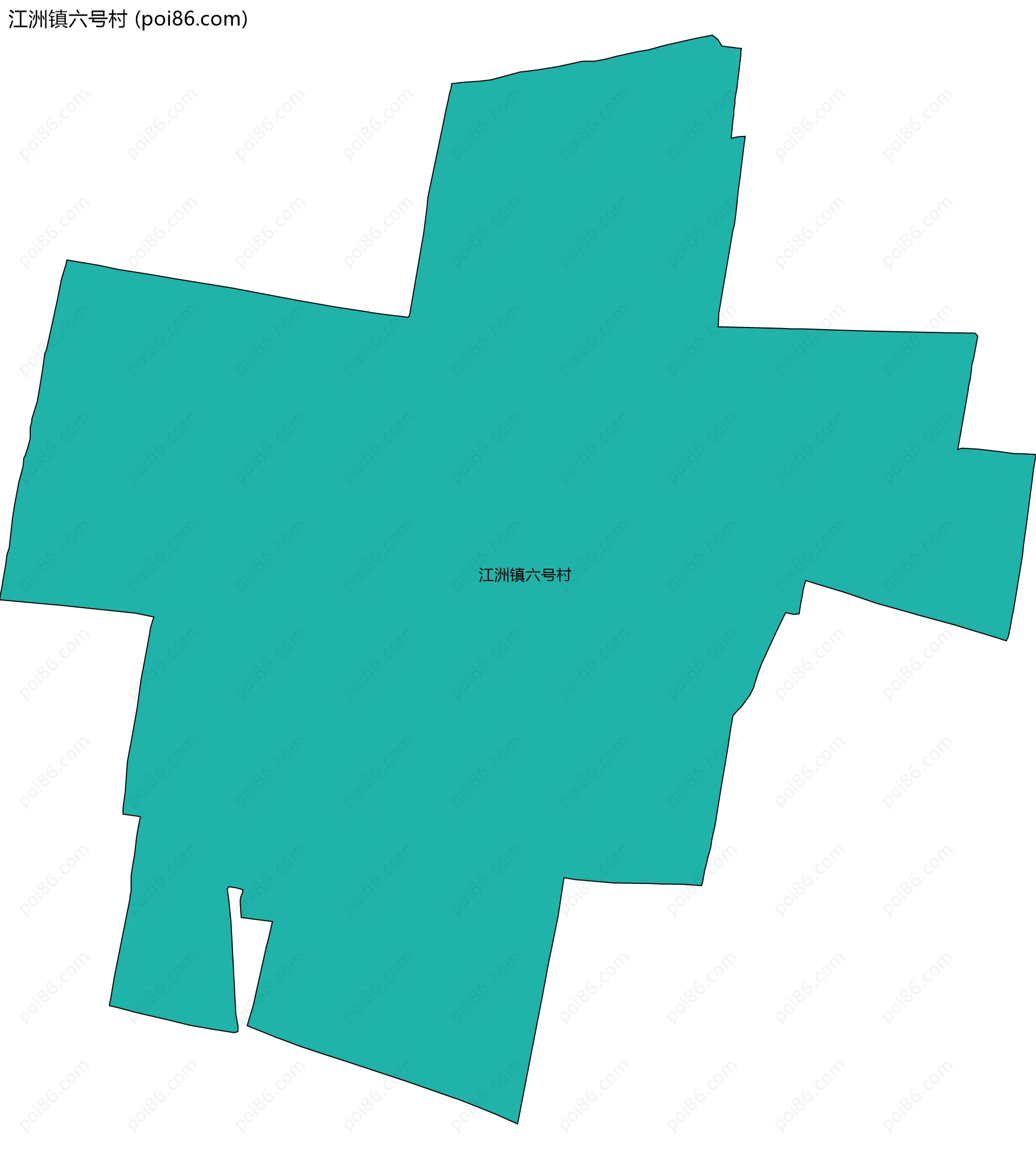 江洲镇六号村边界地图