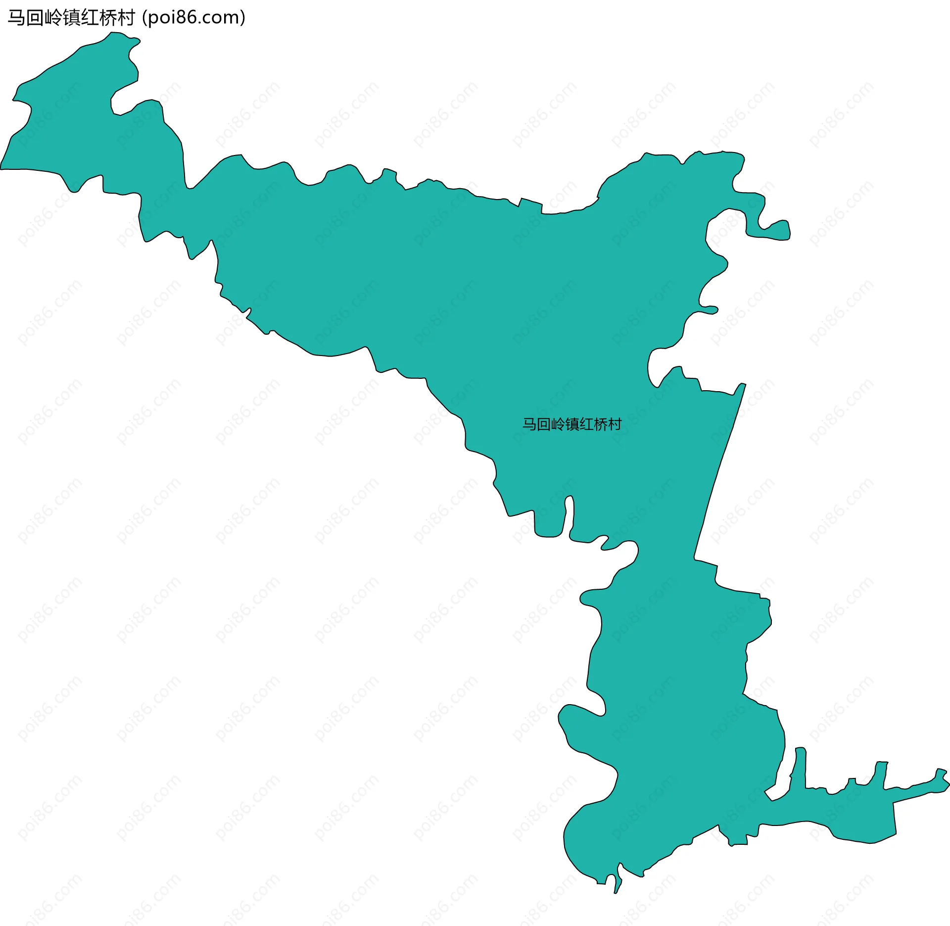 马回岭镇红桥村边界地图