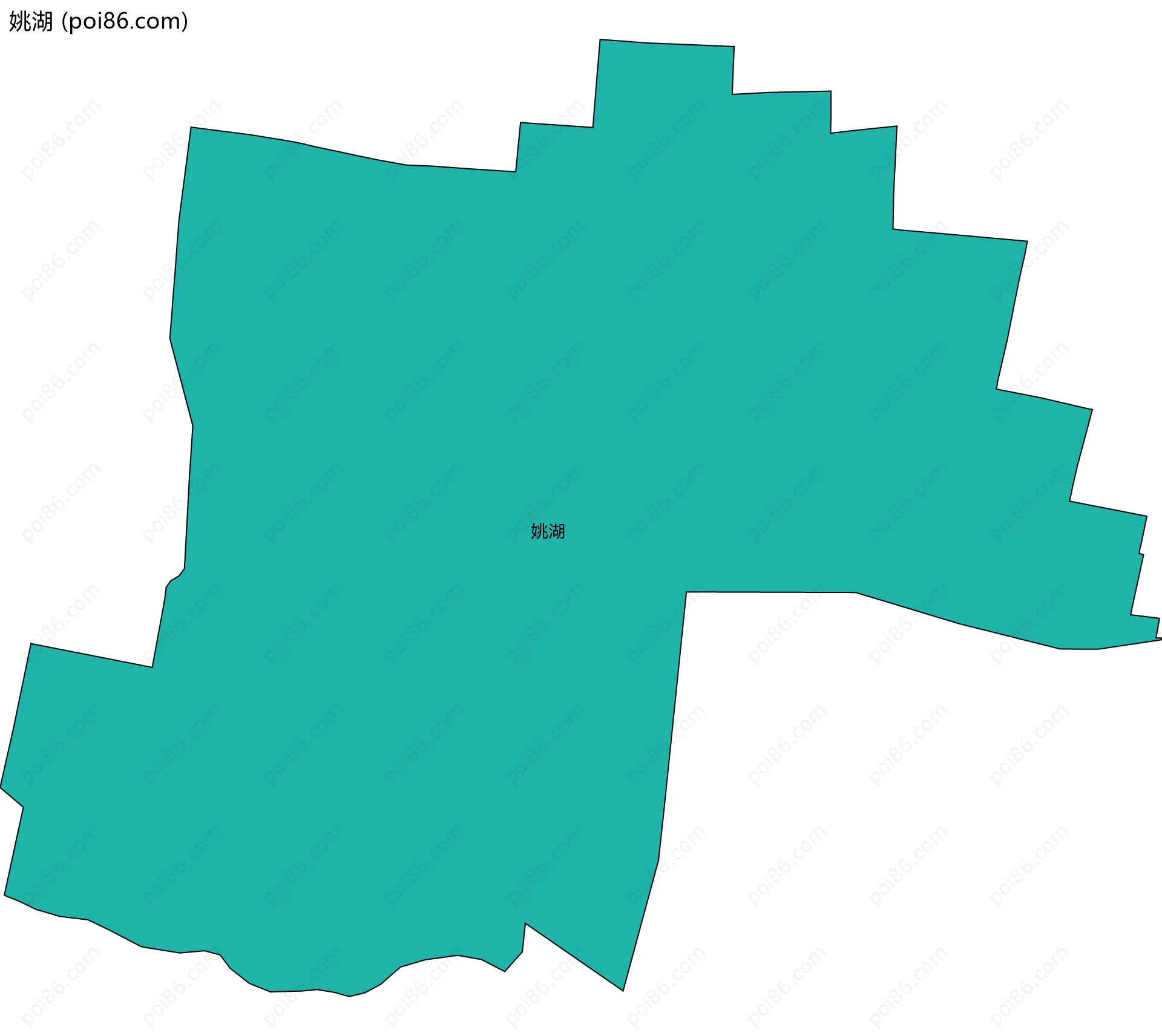 姚湖边界地图