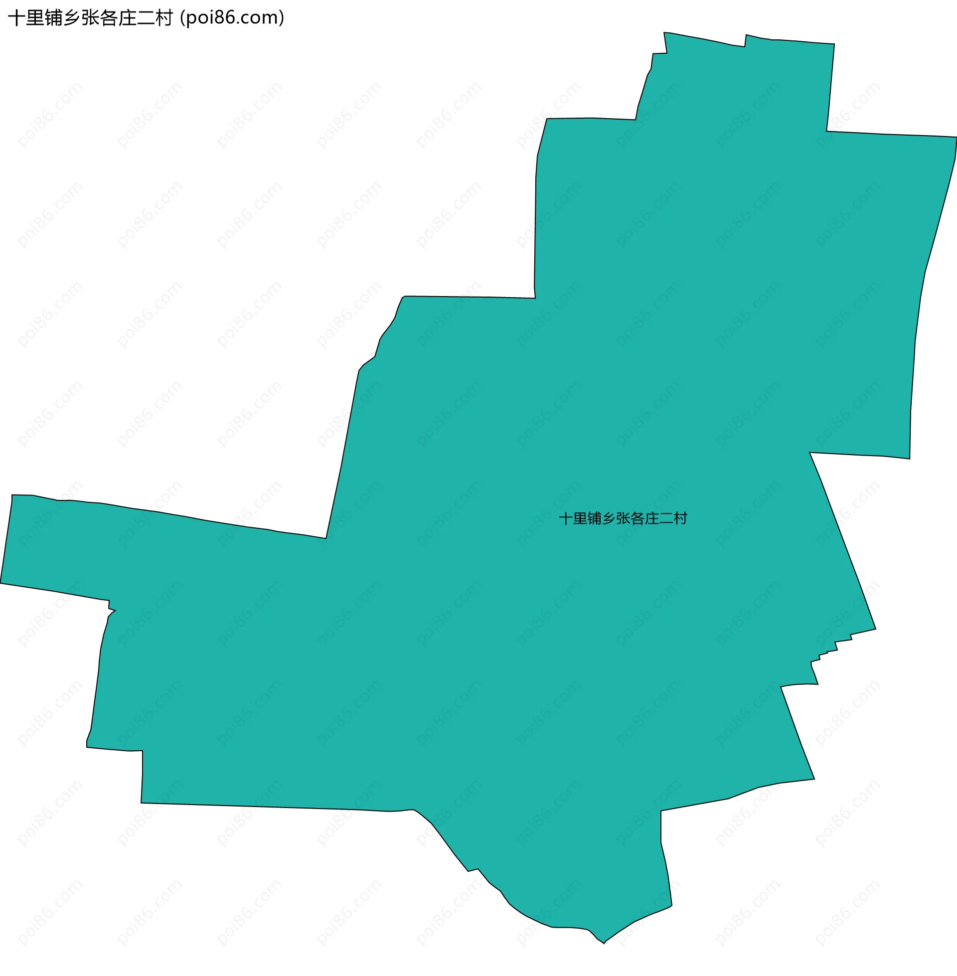 十里铺乡张各庄二村边界地图