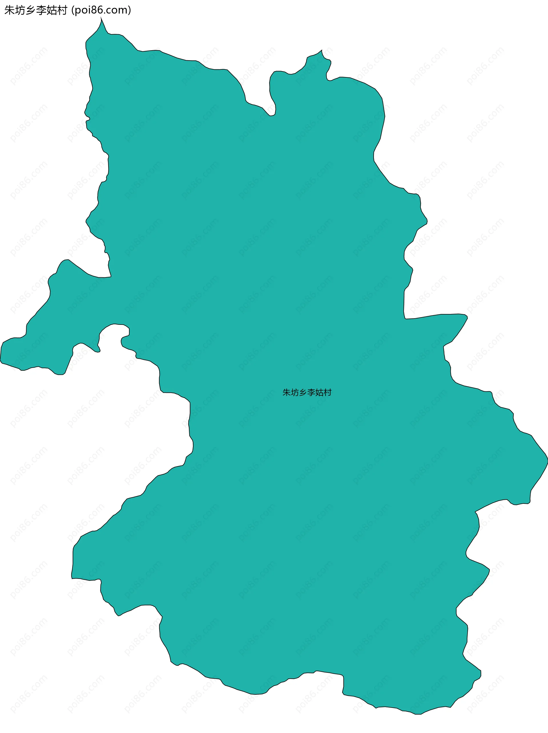 朱坊乡李姑村边界地图