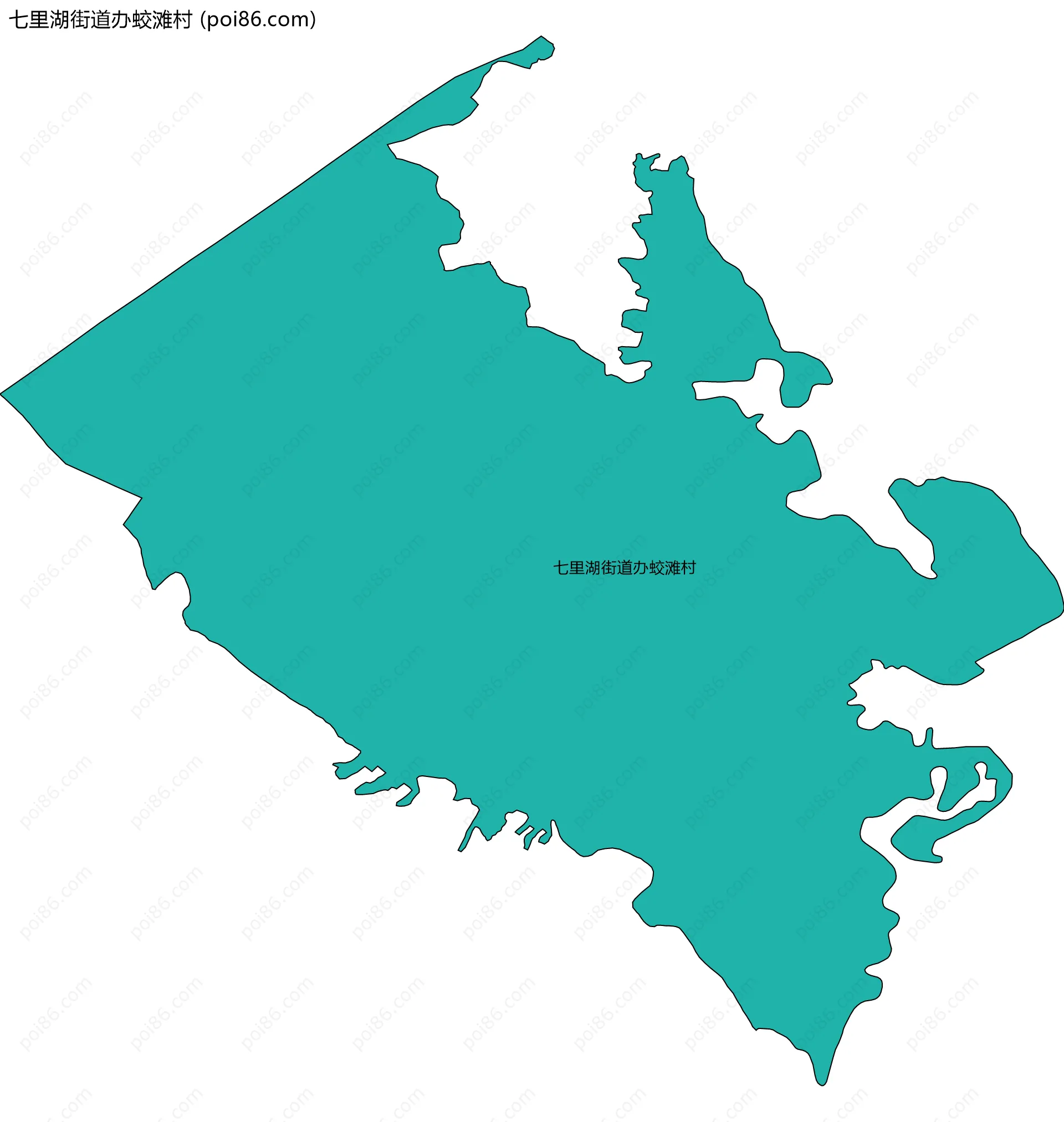 七里湖街道办蛟滩村边界地图