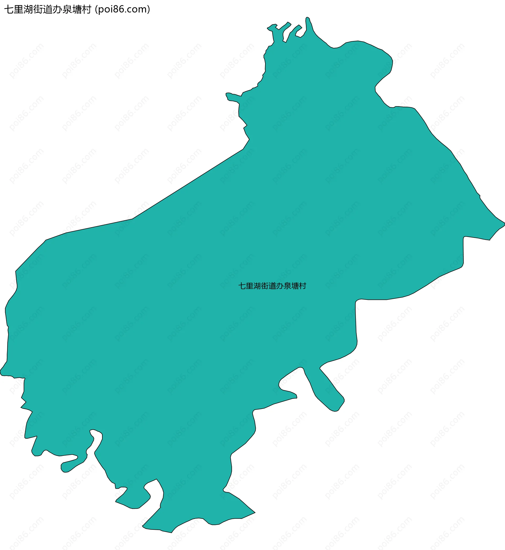 七里湖街道办泉塘村边界地图