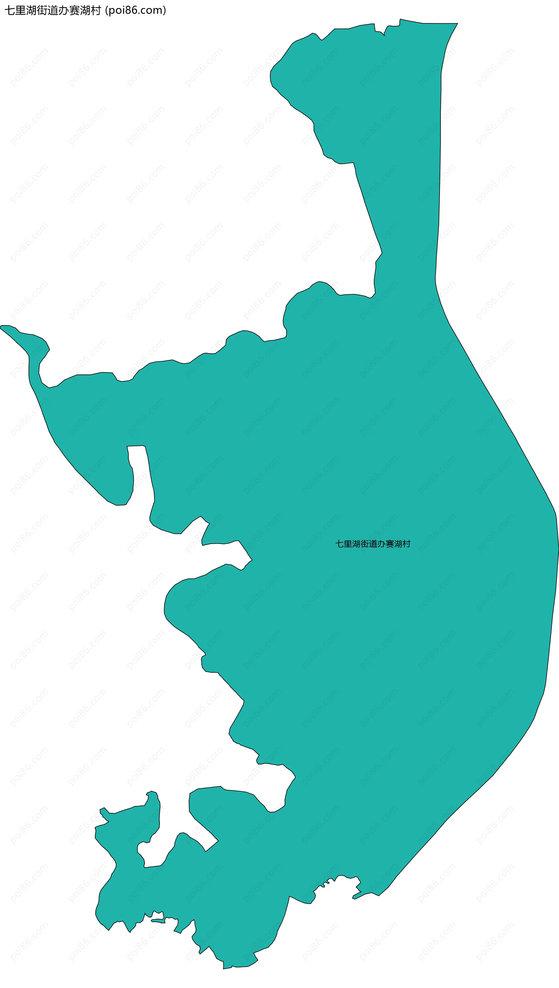 七里湖街道办赛湖村边界地图