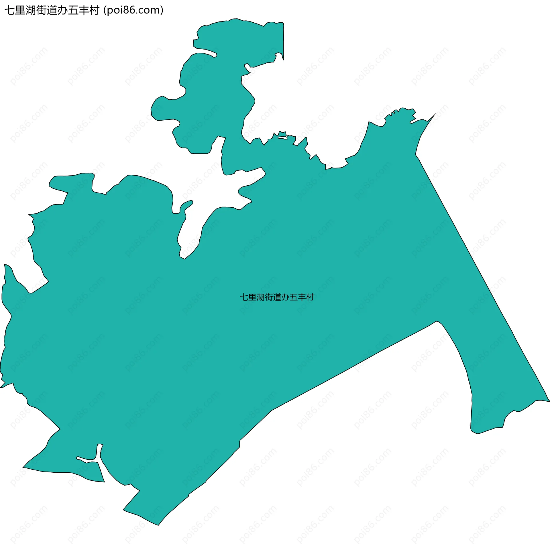 七里湖街道办五丰村边界地图