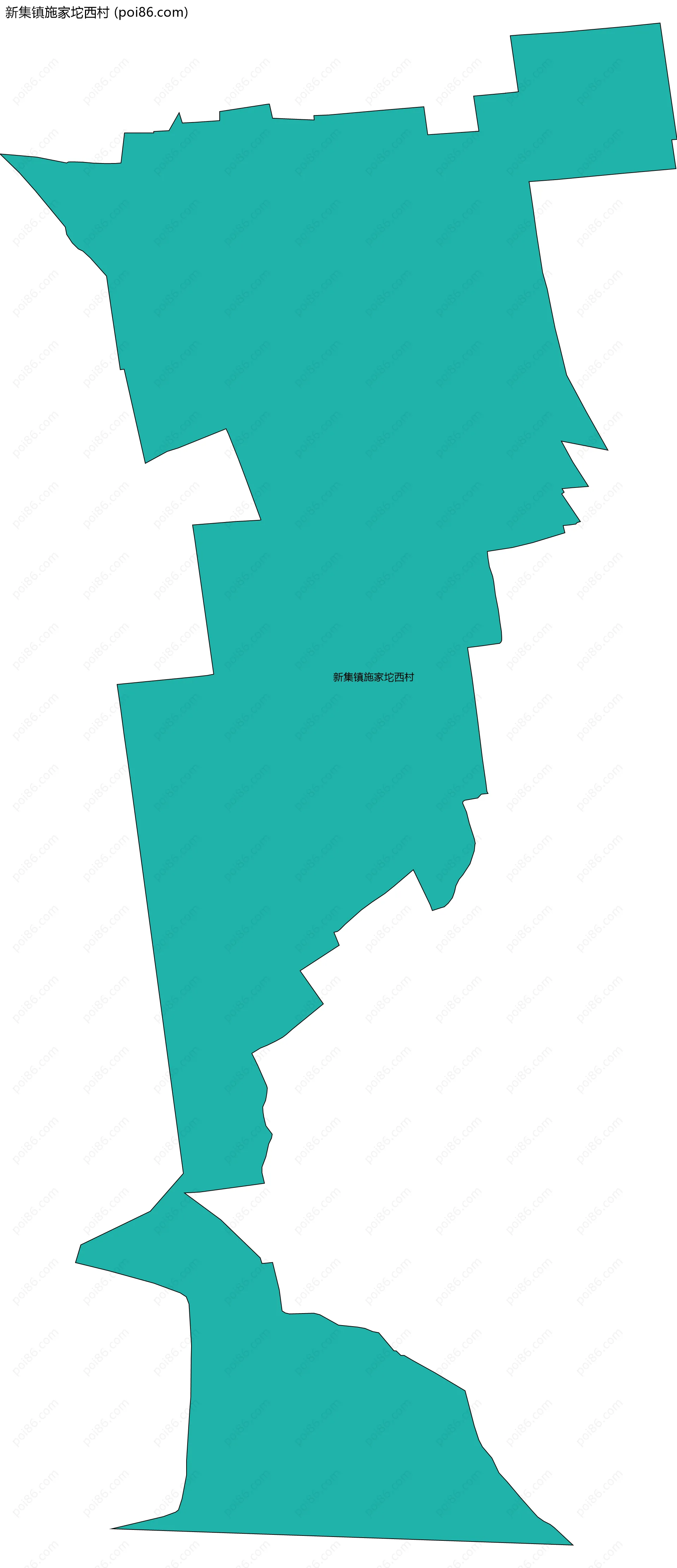 新集镇施家坨西村边界地图