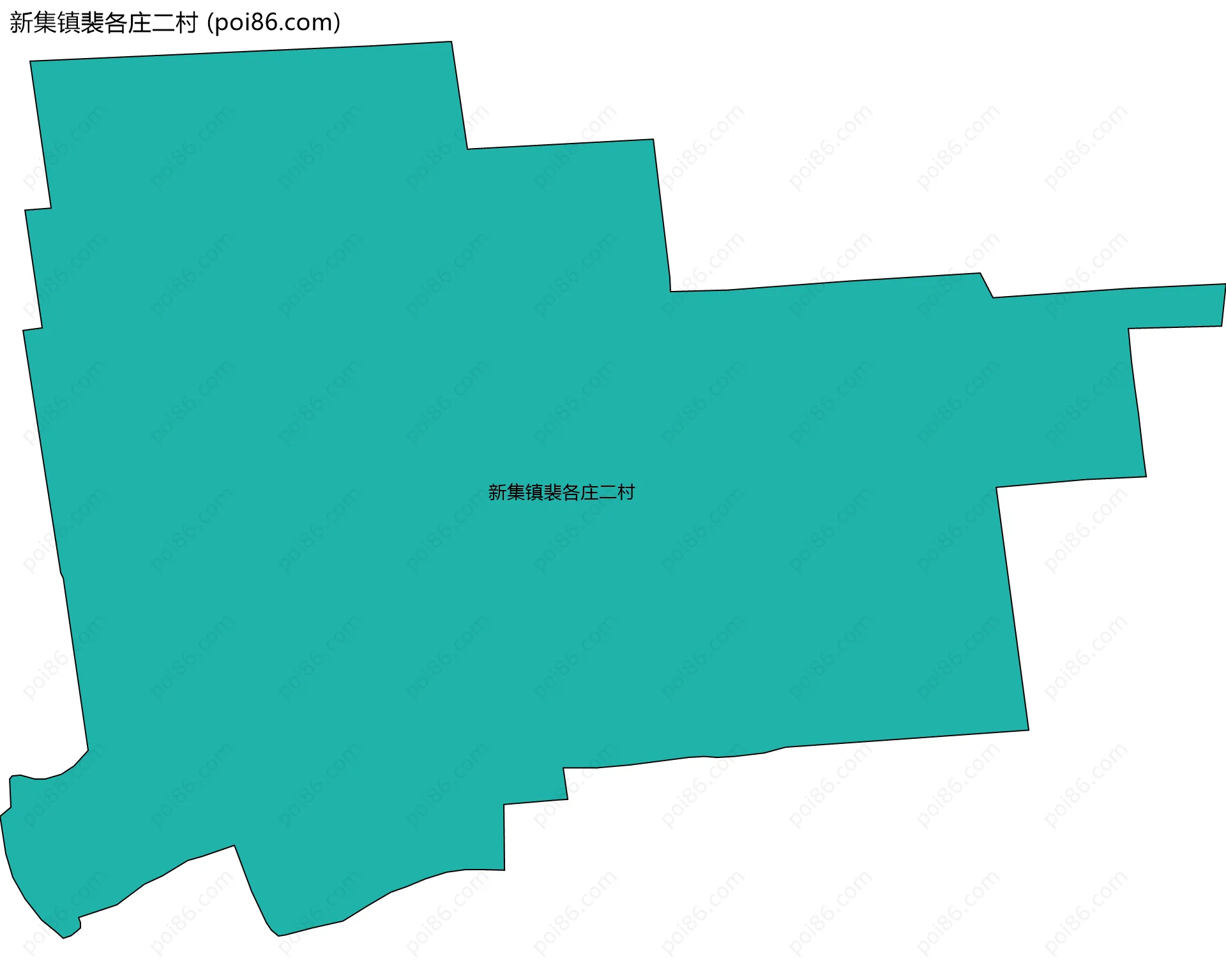 新集镇裴各庄二村边界地图